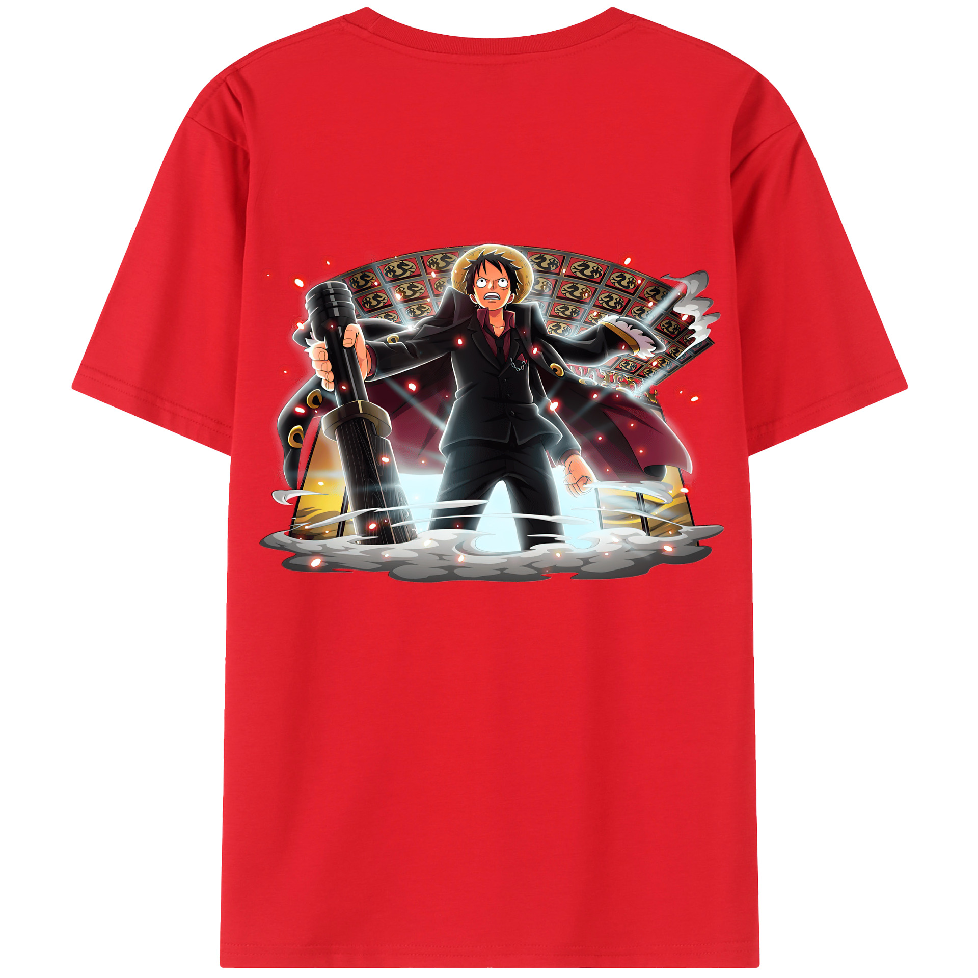 ワンピース モンキー・D・ルフィ ONE PIECE Monkey D. Luffy 綿100％半袖Tシャツ（背面プリント）