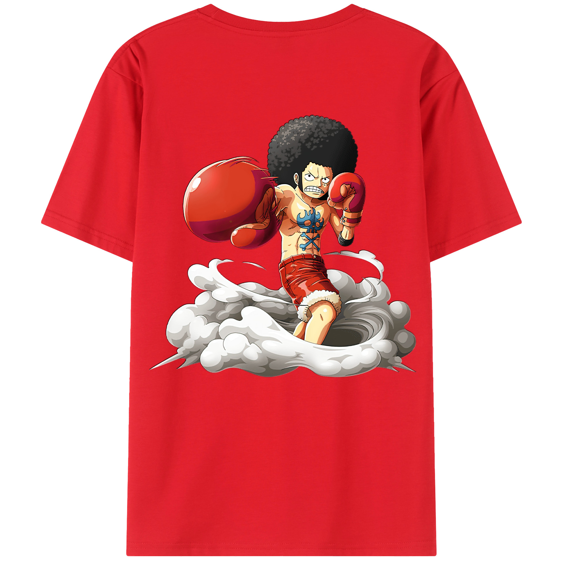 ワンピース モンキー・D・ルフィ ONE PIECE Monkey D. Luffy 綿100％半袖Tシャツ（背面プリント）