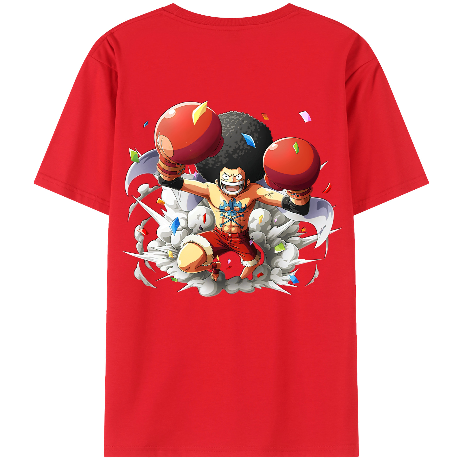 ワンピース モンキー・D・ルフィ ONE PIECE Monkey D. Luffy 綿100％半袖Tシャツ（背面プリント）