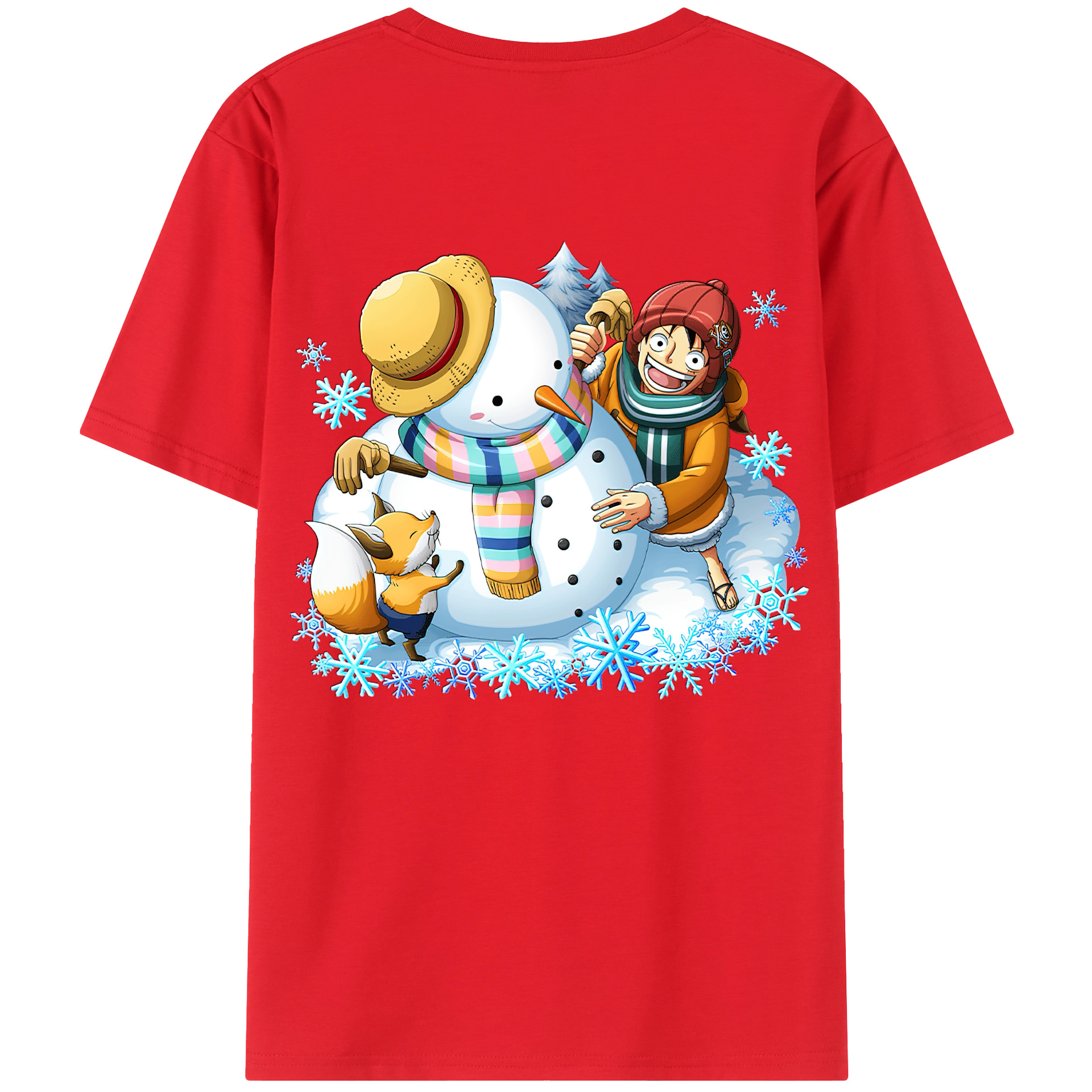 ワンピース モンキー・D・ルフィ ONE PIECE Monkey D. Luffy 綿100％半袖Tシャツ（背面プリント）