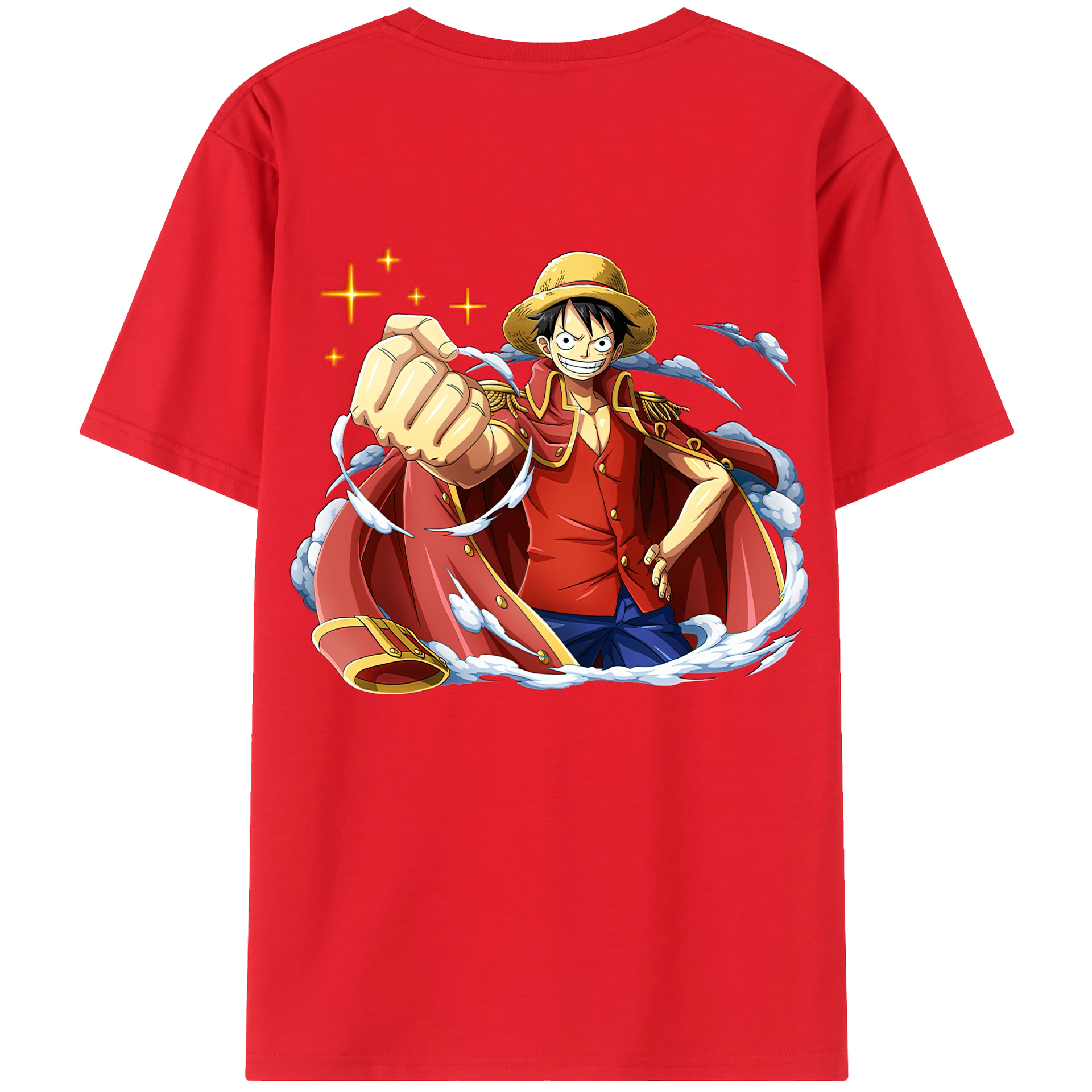 ワンピース モンキー・D・ルフィ ONE PIECE Monkey D. Luffy 綿100％半袖Tシャツ（背面プリント）