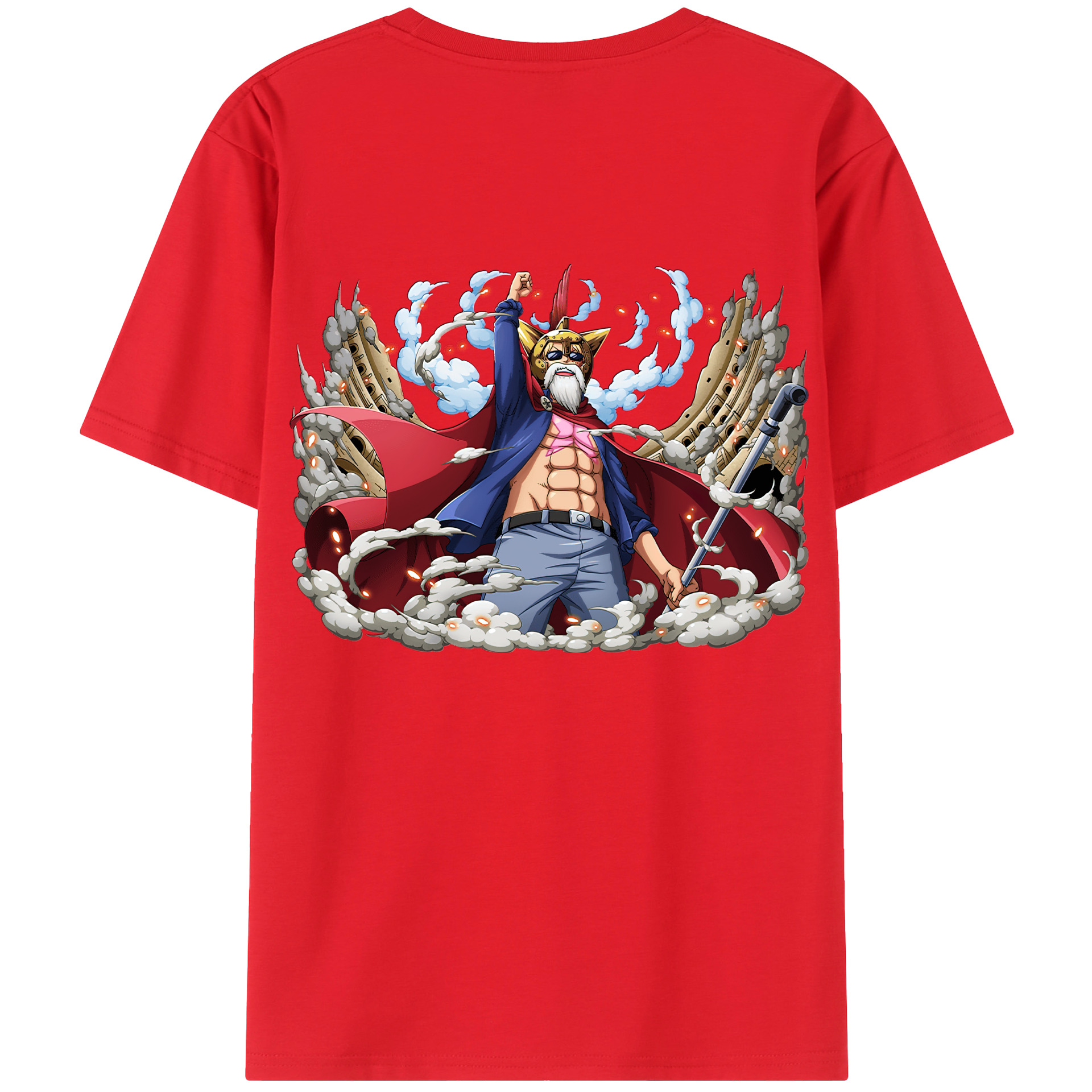 ワンピース モンキー・D・ルフィ ONE PIECE Monkey D. Luffy 綿100％半袖Tシャツ（背面プリント）