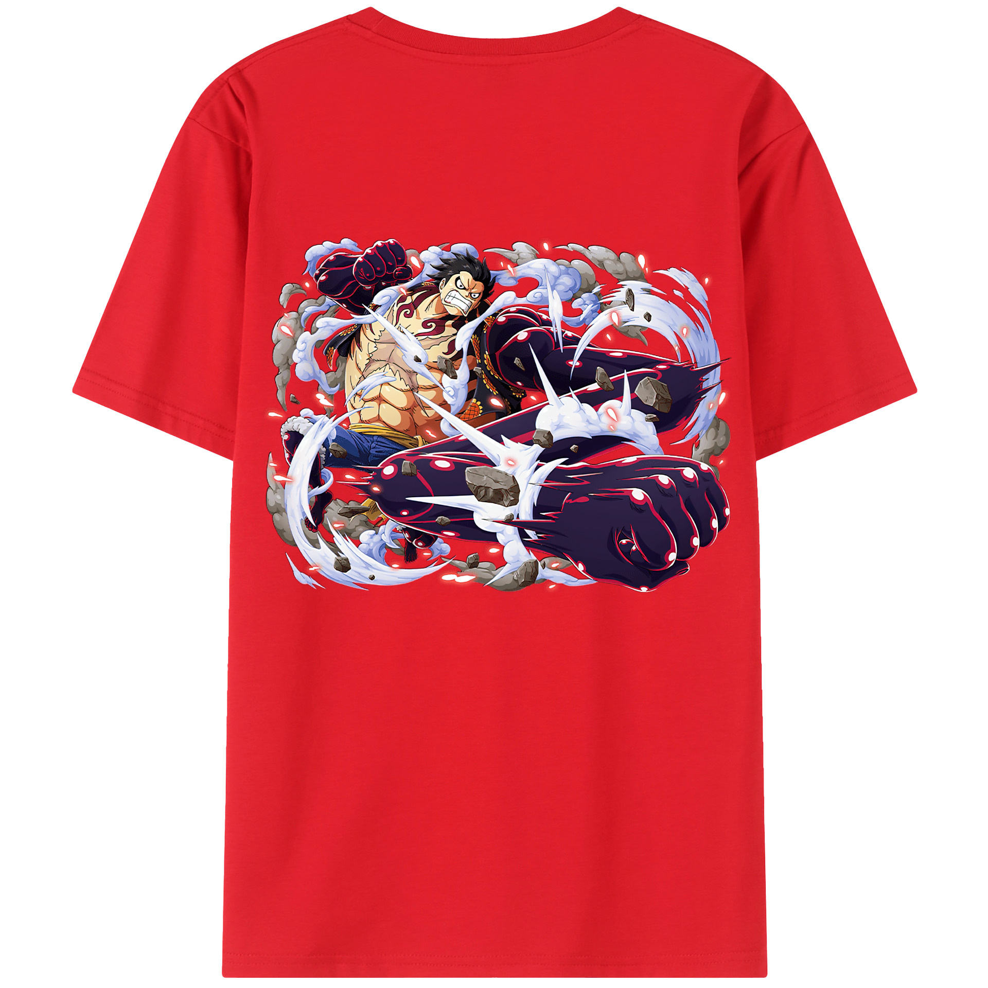 ワンピース モンキー・D・ルフィ ONE PIECE Monkey D. Luffy 綿100％半袖Tシャツ（背面プリント）