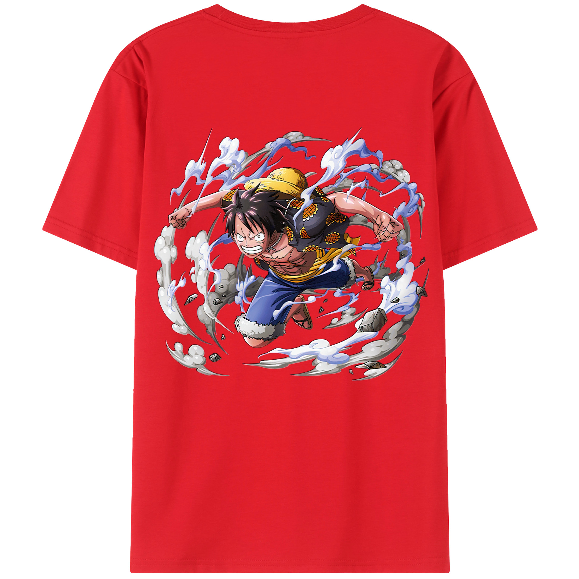 ワンピース モンキー・D・ルフィ ONE PIECE Monkey D. Luffy 綿100％半袖Tシャツ（背面プリント）