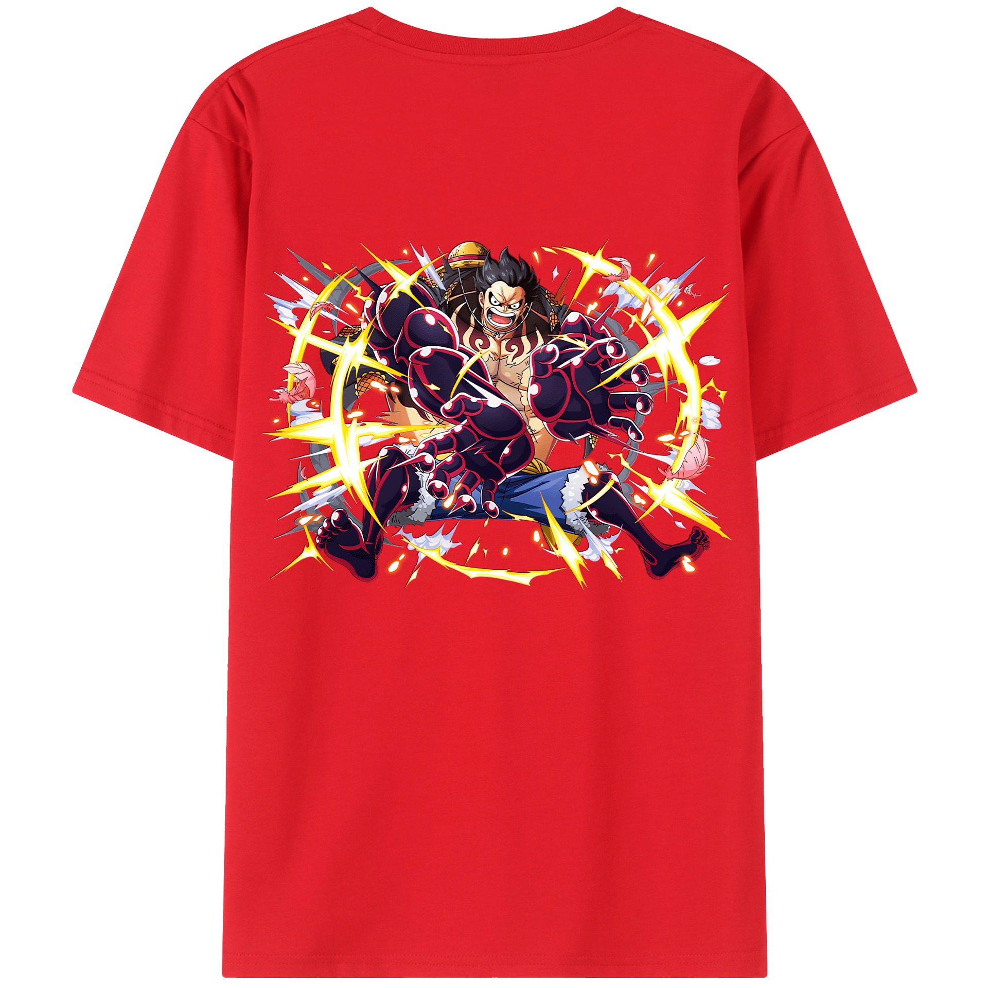 ワンピース モンキー・D・ルフィ ONE PIECE Monkey D. Luffy 綿100％半袖Tシャツ（背面プリント）