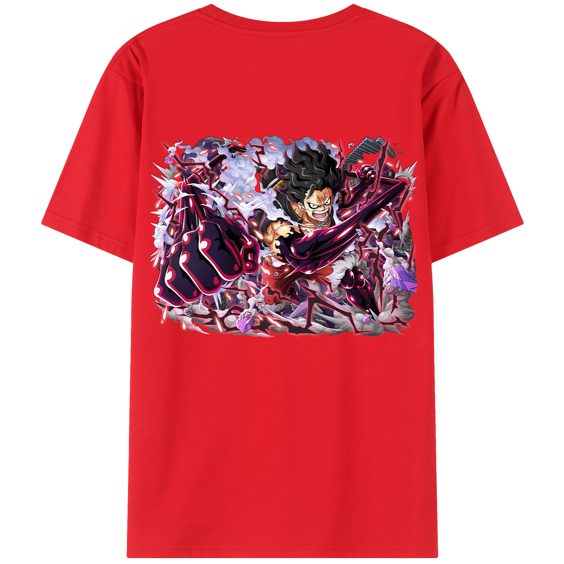 ワンピース モンキー・D・ルフィ ONE PIECE Monkey D. Luffy 綿100％半袖Tシャツ（背面プリント）