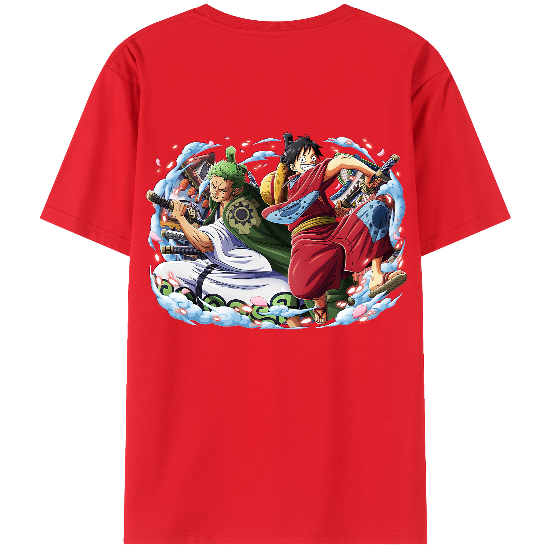 （画像用） ワンピース モンキー・D・ルフィ ONE PIECE Monkey D. Luffy 綿100％半袖Tシャツ（背面プリント）