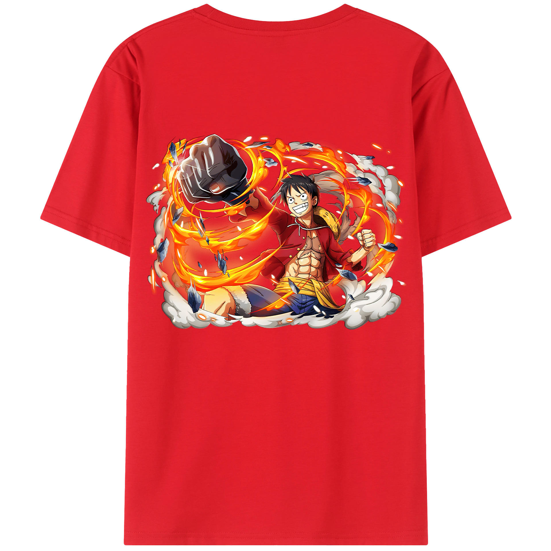 ワンピース モンキー・D・ルフィ ONE PIECE Monkey D. Luffy 綿100％半袖Tシャツ（背面プリント）