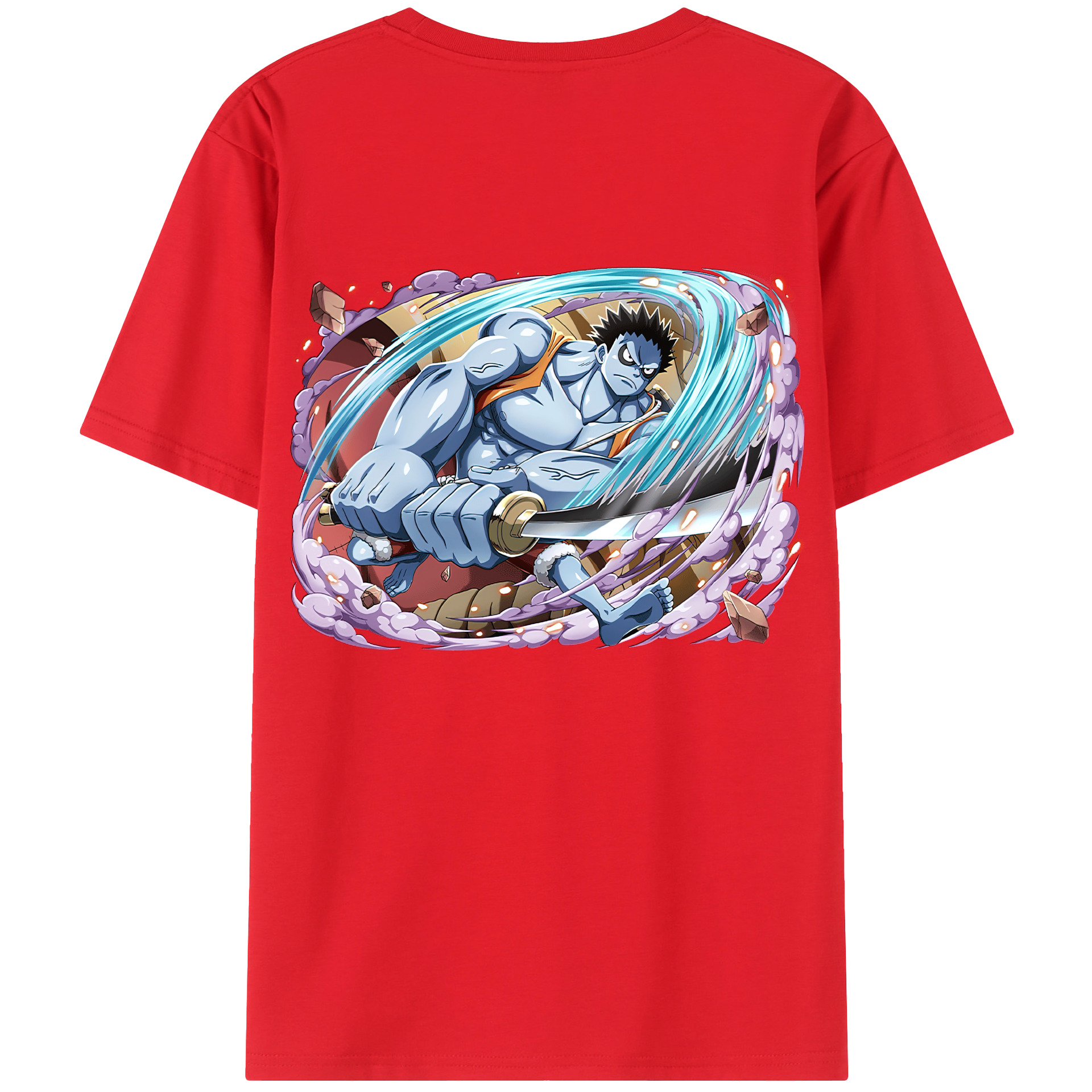 ワンピース モンキー・D・ルフィ ONE PIECE Monkey D. Luffy 綿100％半袖Tシャツ（背面プリント）