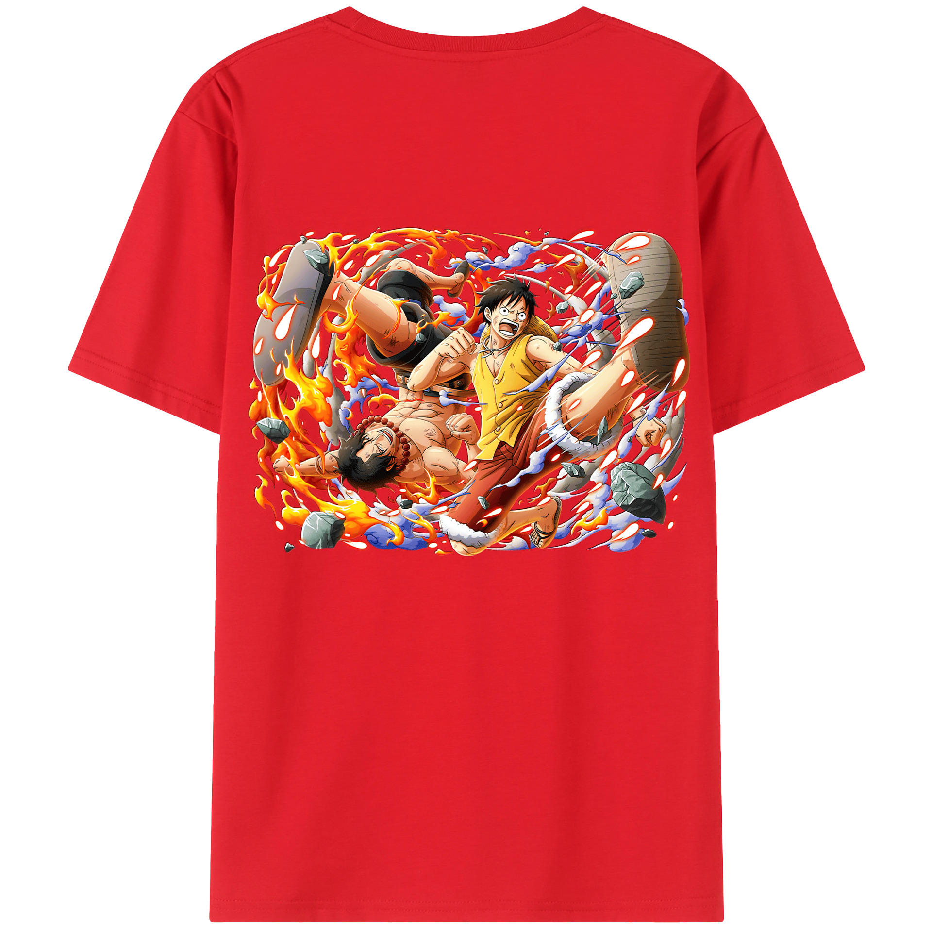 ワンピース モンキー・D・ルフィ ONE PIECE Monkey D. Luffy 綿100％半袖Tシャツ（背面プリント）