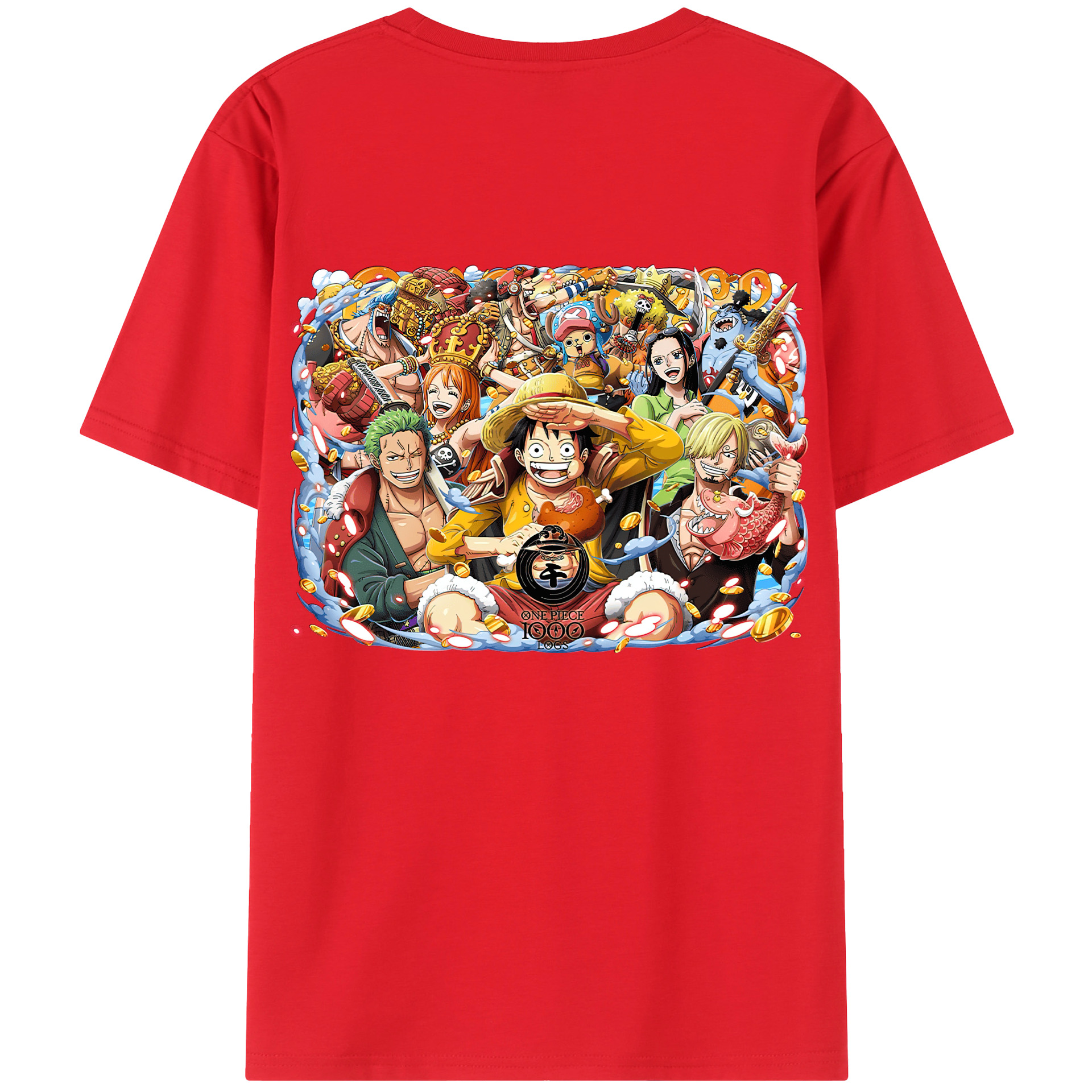 ワンピース モンキー・D・ルフィ ONE PIECE Monkey D. Luffy 綿100％半袖Tシャツ（背面プリント）