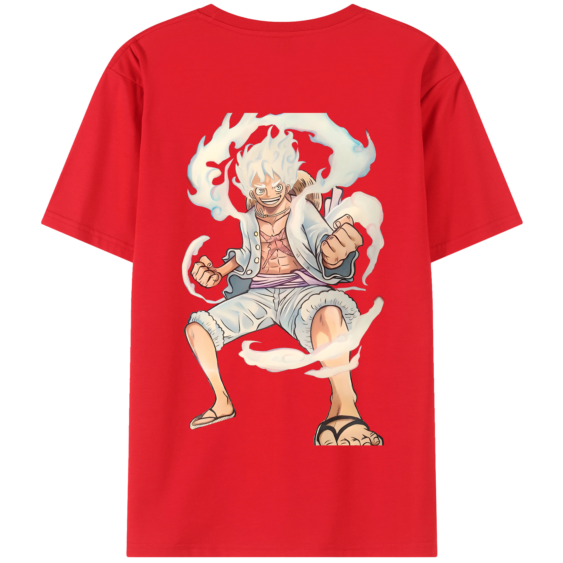 ワンピース モンキー・D・ルフィ ONE PIECE Monkey D. Luffy 綿100％半袖Tシャツ（背面プリント）