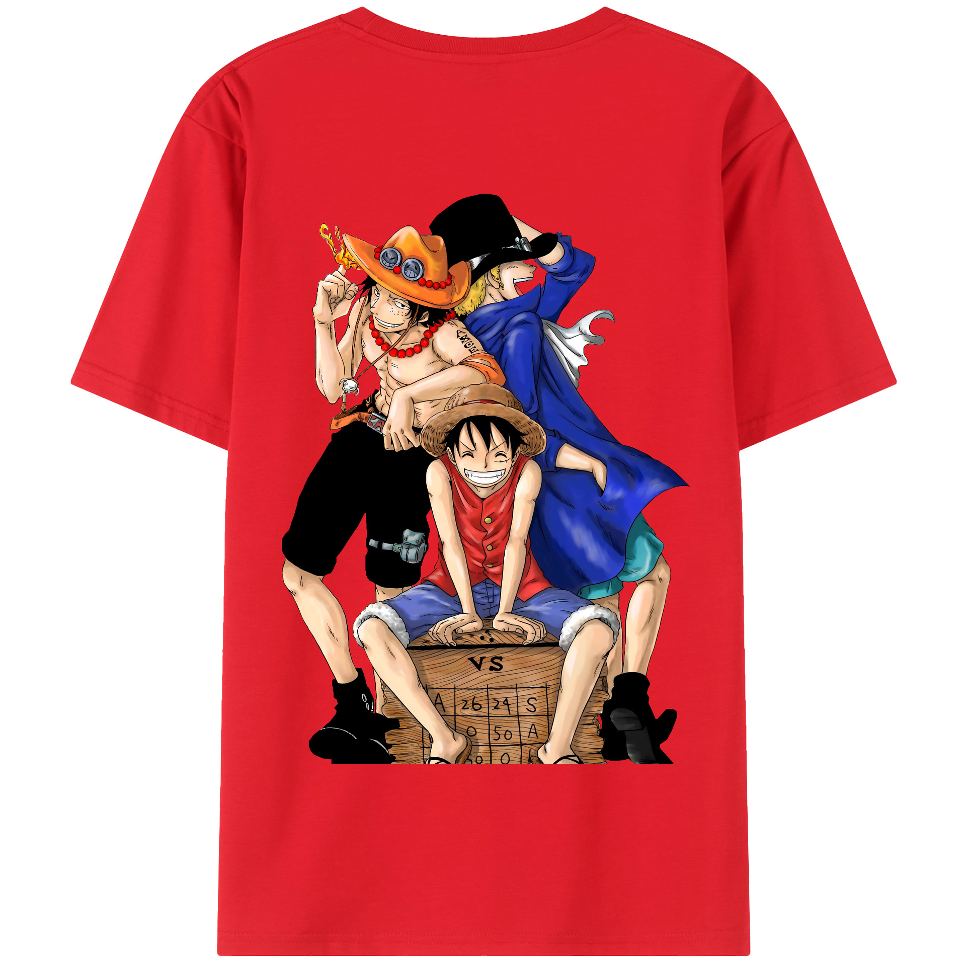 ワンピース モンキー・D・ルフィ ONE PIECE Monkey D. Luffy 綿100％半袖Tシャツ（背面プリント）