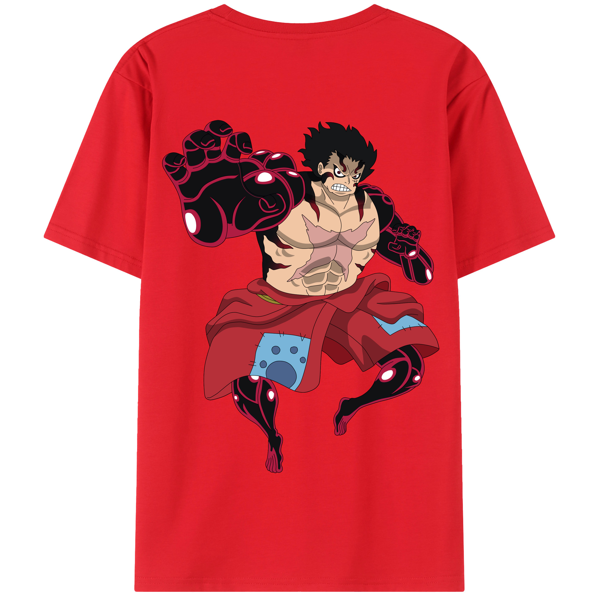 ワンピース モンキー・D・ルフィ ONE PIECE Monkey D. Luffy 綿100％半袖Tシャツ（背面プリント）