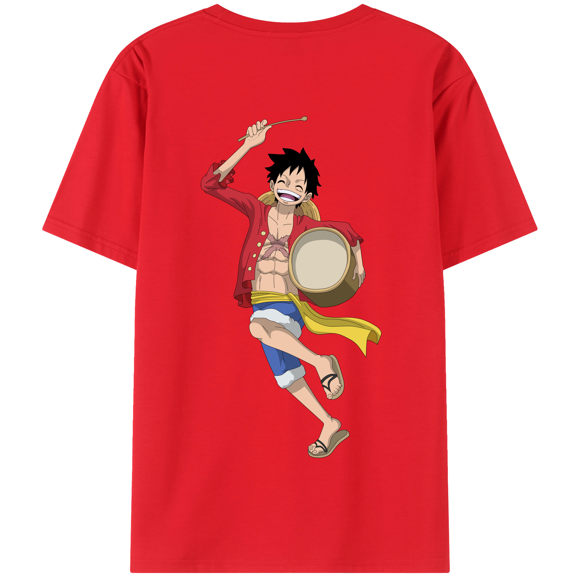 ワンピース モンキー・D・ルフィ ONE PIECE Monkey D. Luffy 綿100％半袖Tシャツ（背面プリント）