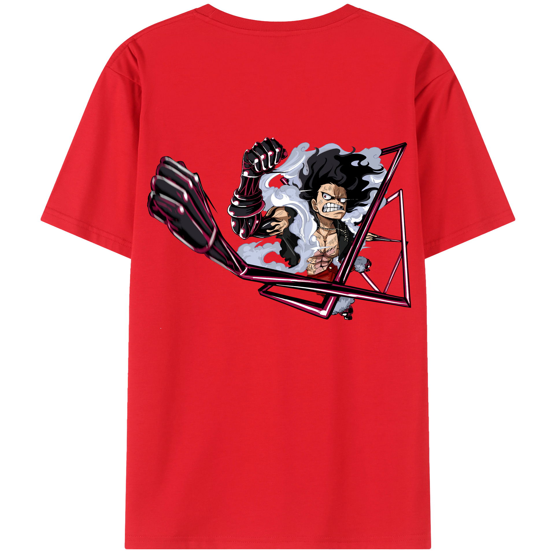ワンピース モンキー・D・ルフィ ONE PIECE Monkey D. Luffy 綿100％半袖Tシャツ（背面プリント）