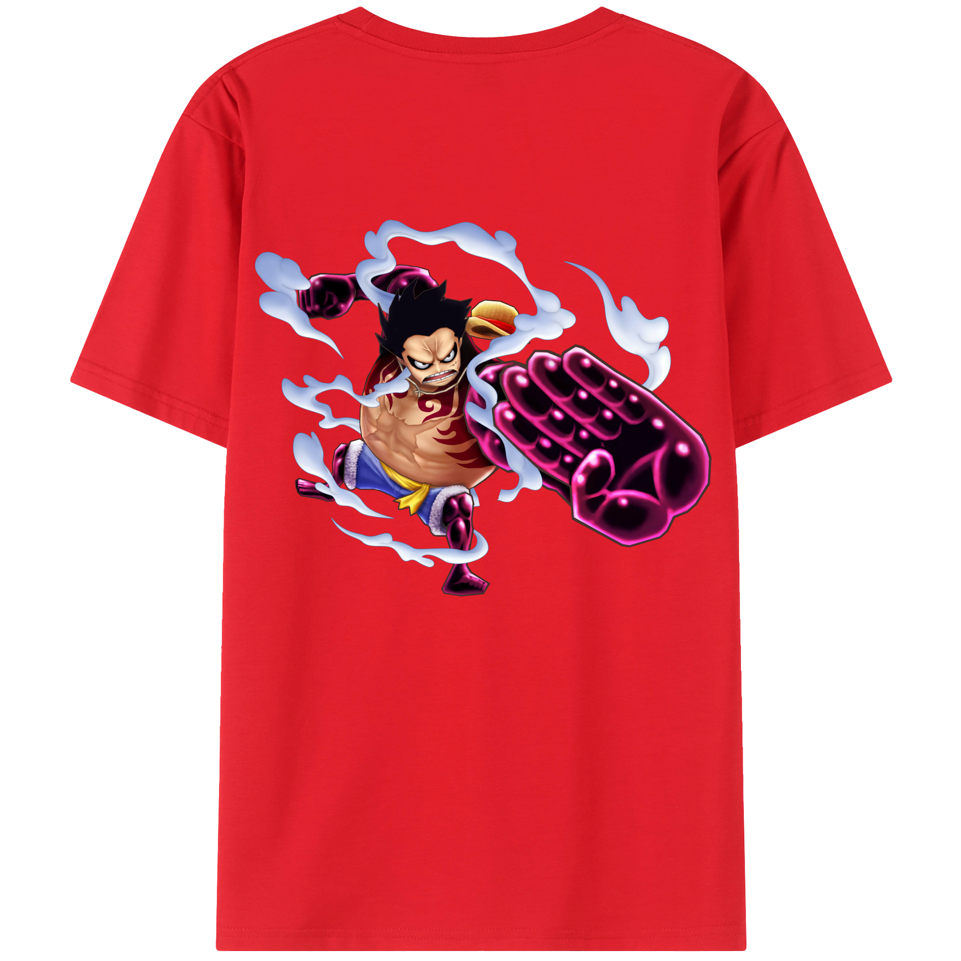 ワンピース モンキー・D・ルフィ ONE PIECE Monkey D. Luffy 綿100％半袖Tシャツ（背面プリント）
