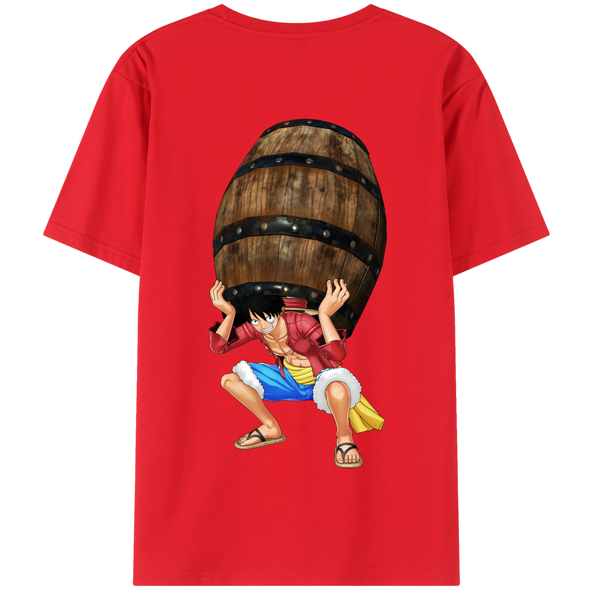 ワンピース モンキー・D・ルフィ ONE PIECE Monkey D. Luffy 綿100％半袖Tシャツ（背面プリント）