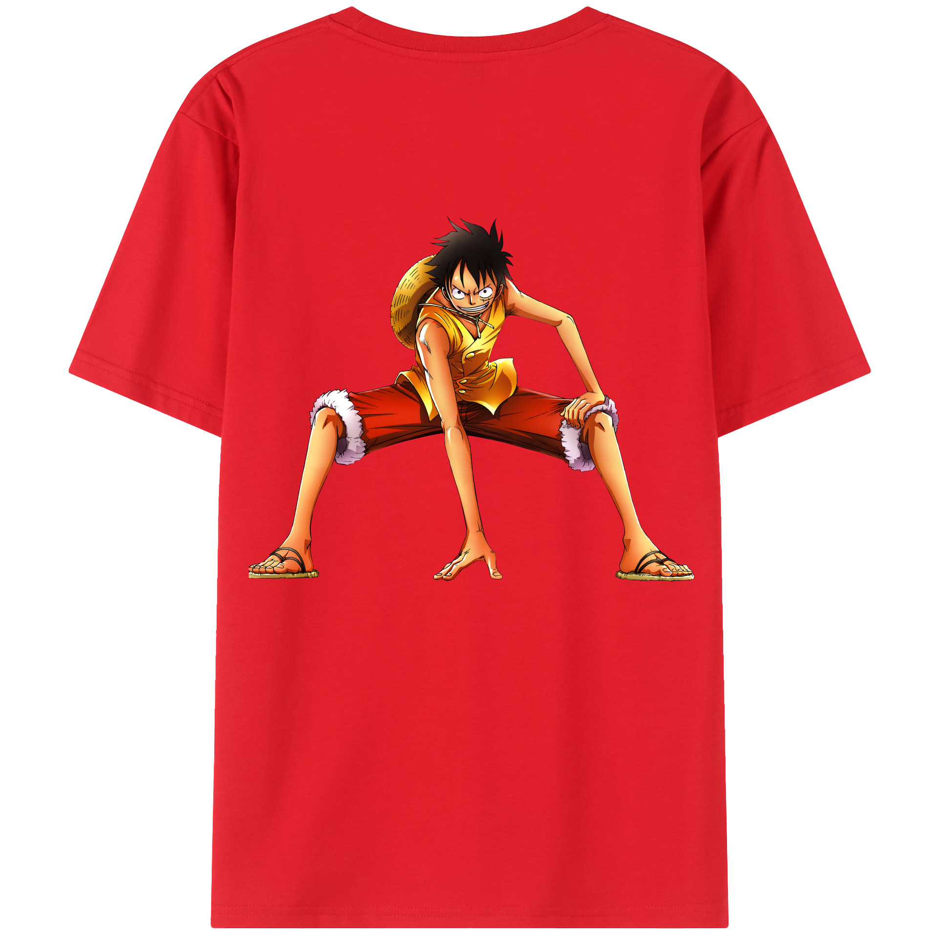 ワンピース モンキー・D・ルフィ ONE PIECE Monkey D. Luffy 綿100％半袖Tシャツ（背面プリント）