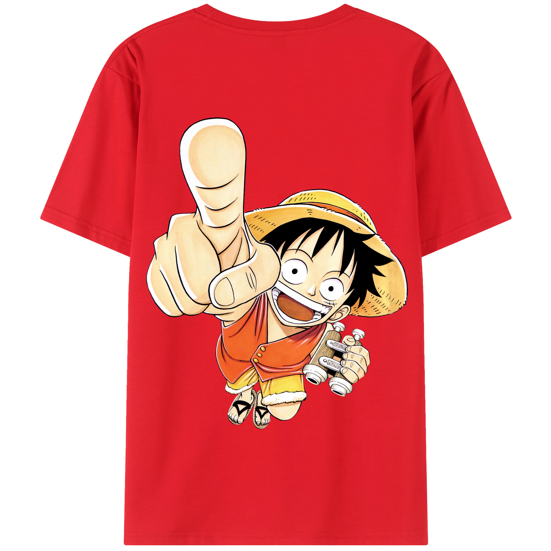 ワンピース モンキー・D・ルフィ ONE PIECE Monkey D. Luffy 綿100％半袖Tシャツ（背面プリント）