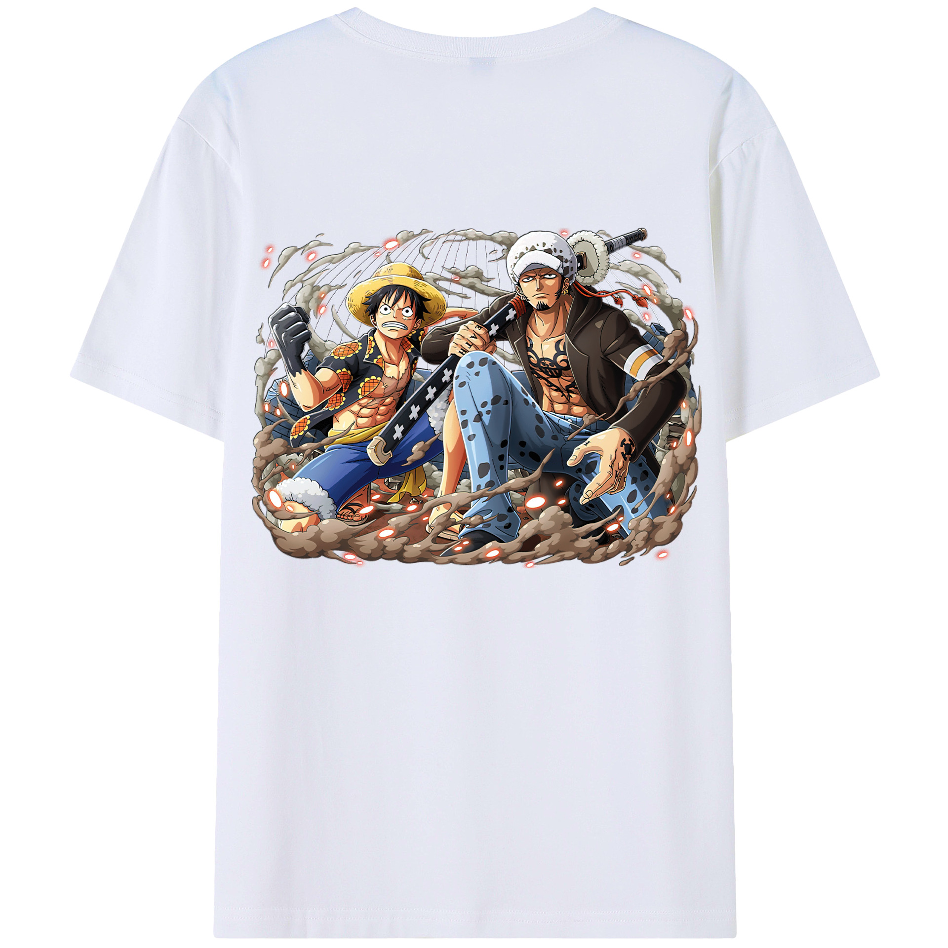 ワンピース モンキー・D・ルフィ ONE PIECE Monkey D. Luffy 綿100％半袖Tシャツ（背面プリント）