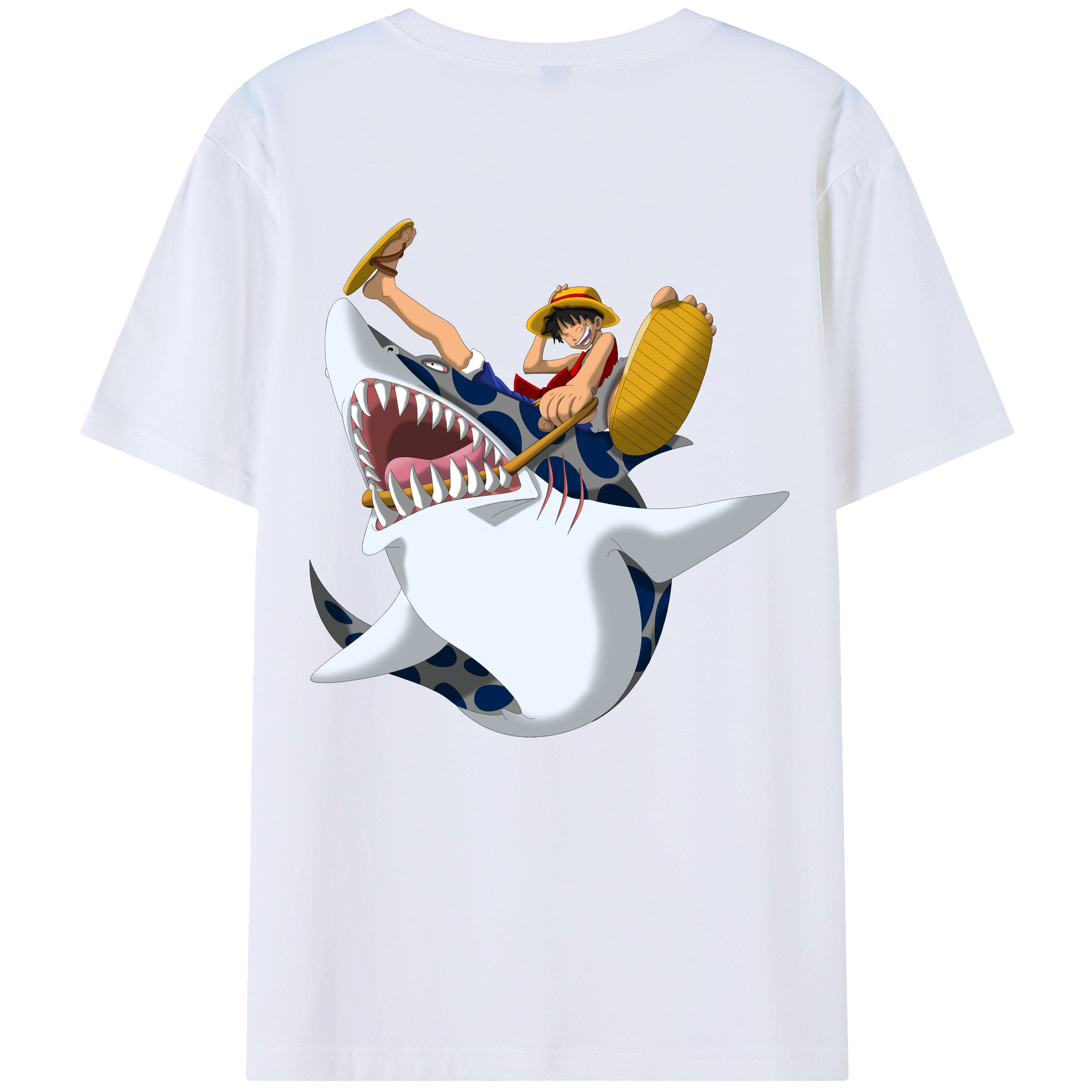 ワンピース モンキー・D・ルフィ ONE PIECE Monkey D. Luffy 綿100％半袖Tシャツ（背面プリント）