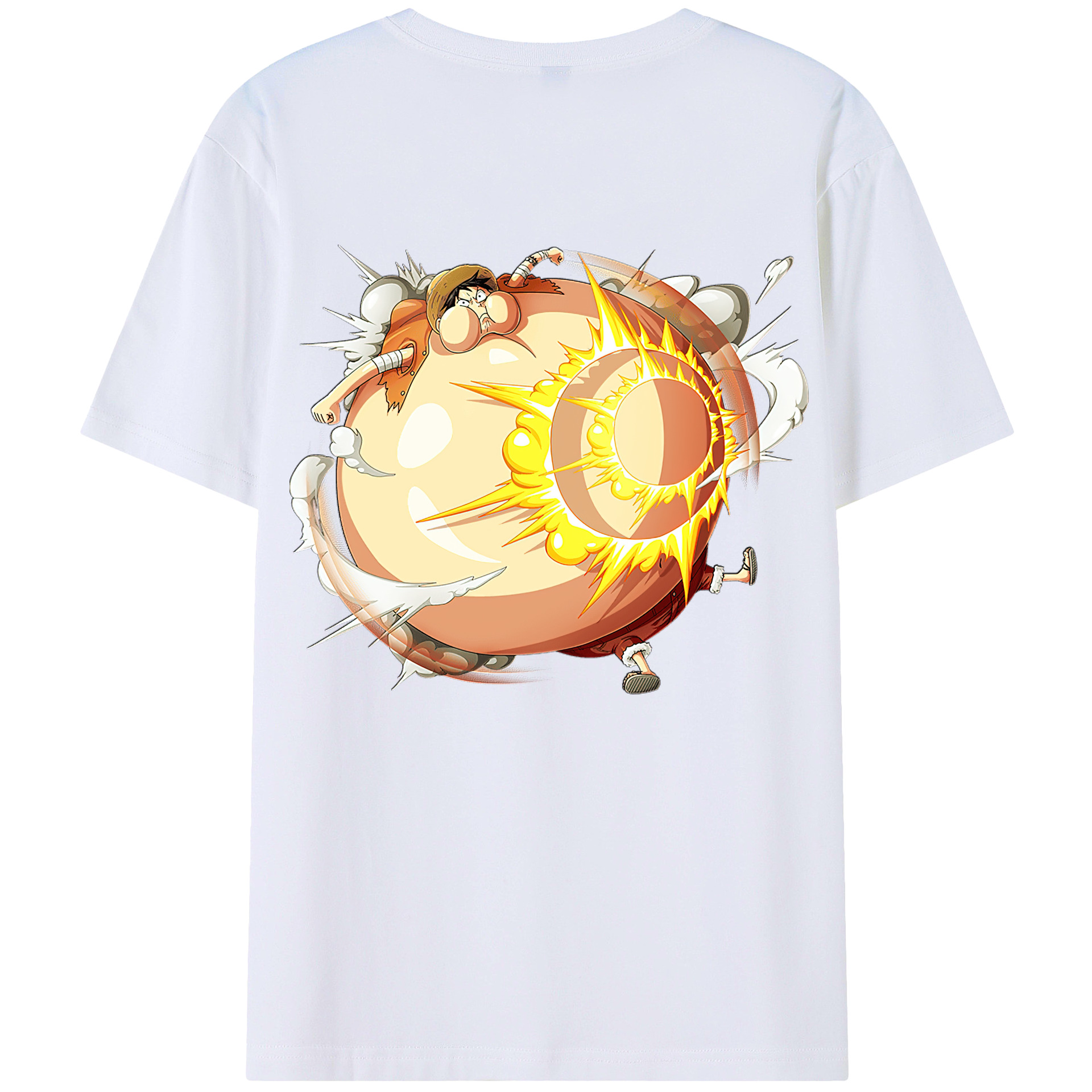 ワンピース モンキー・D・ルフィ ONE PIECE Monkey D. Luffy 綿100％半袖Tシャツ（背面プリント）