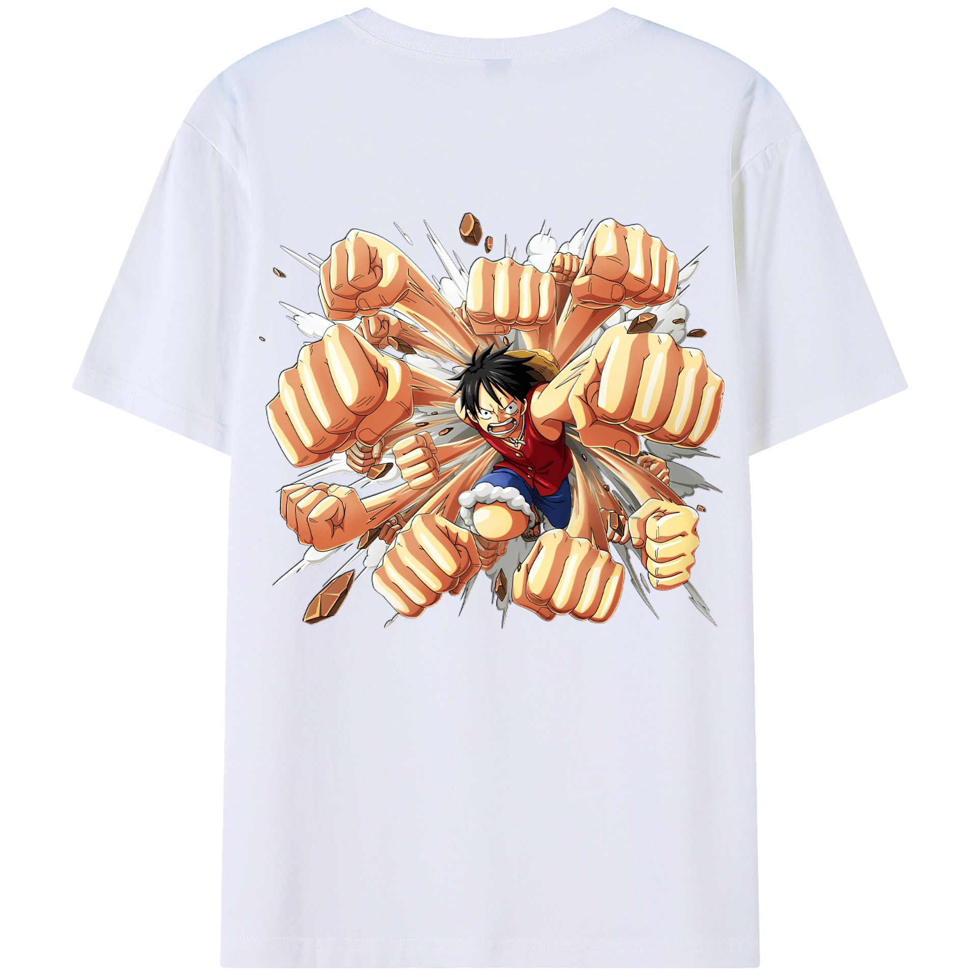 ワンピース モンキー・D・ルフィ ONE PIECE Monkey D. Luffy 綿100％半袖Tシャツ（背面プリント）