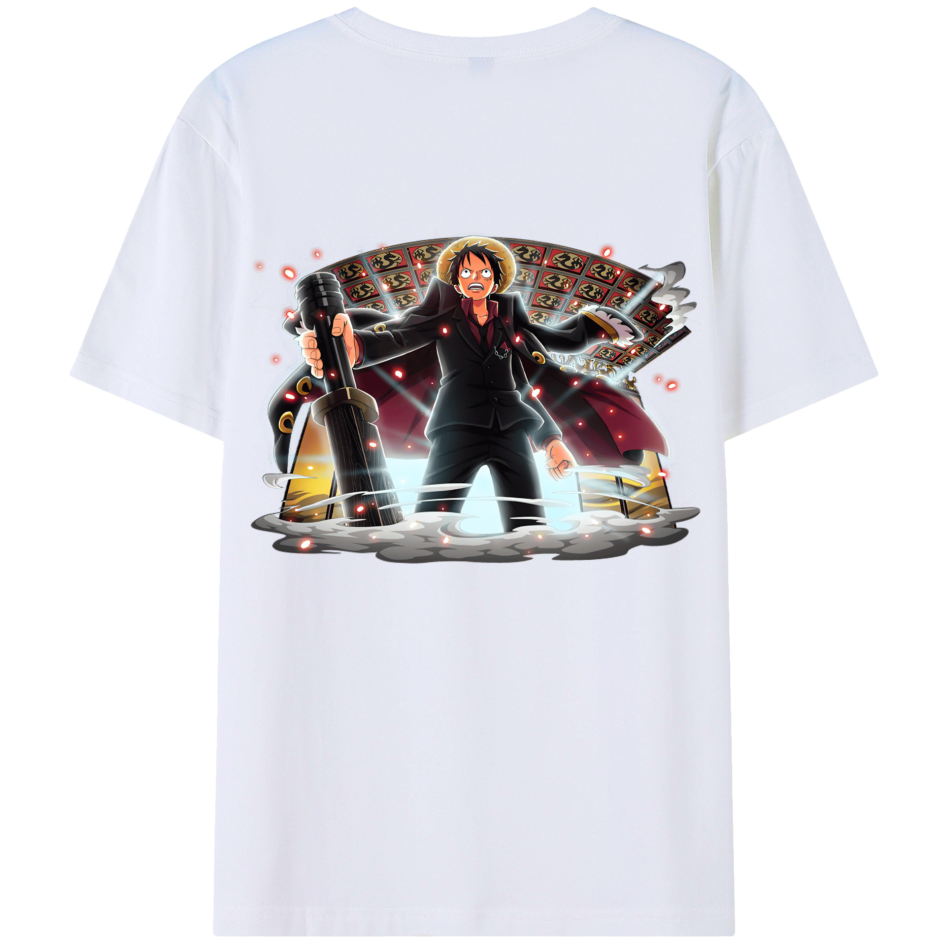 ワンピース モンキー・D・ルフィ ONE PIECE Monkey D. Luffy 綿100％半袖Tシャツ（背面プリント）