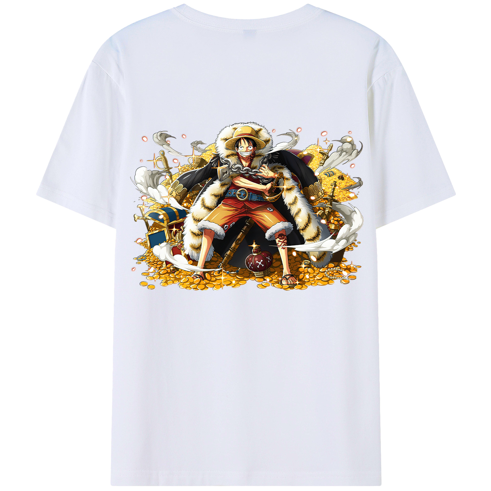 ワンピース モンキー・D・ルフィ ONE PIECE Monkey D. Luffy 綿100％半袖Tシャツ（背面プリント）