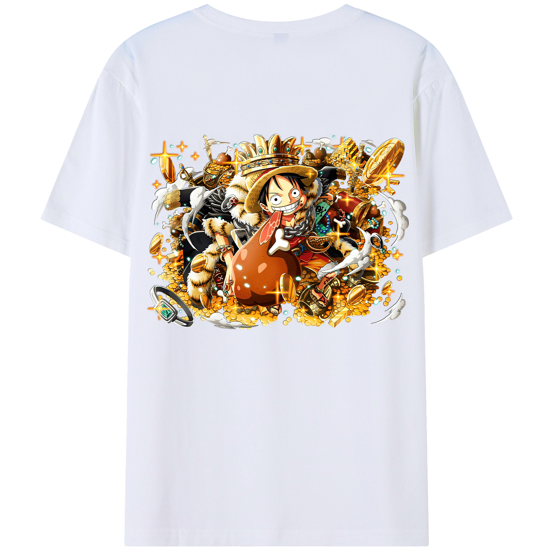 ワンピース モンキー・D・ルフィ ONE PIECE Monkey D. Luffy 綿100％半袖Tシャツ（背面プリント）
