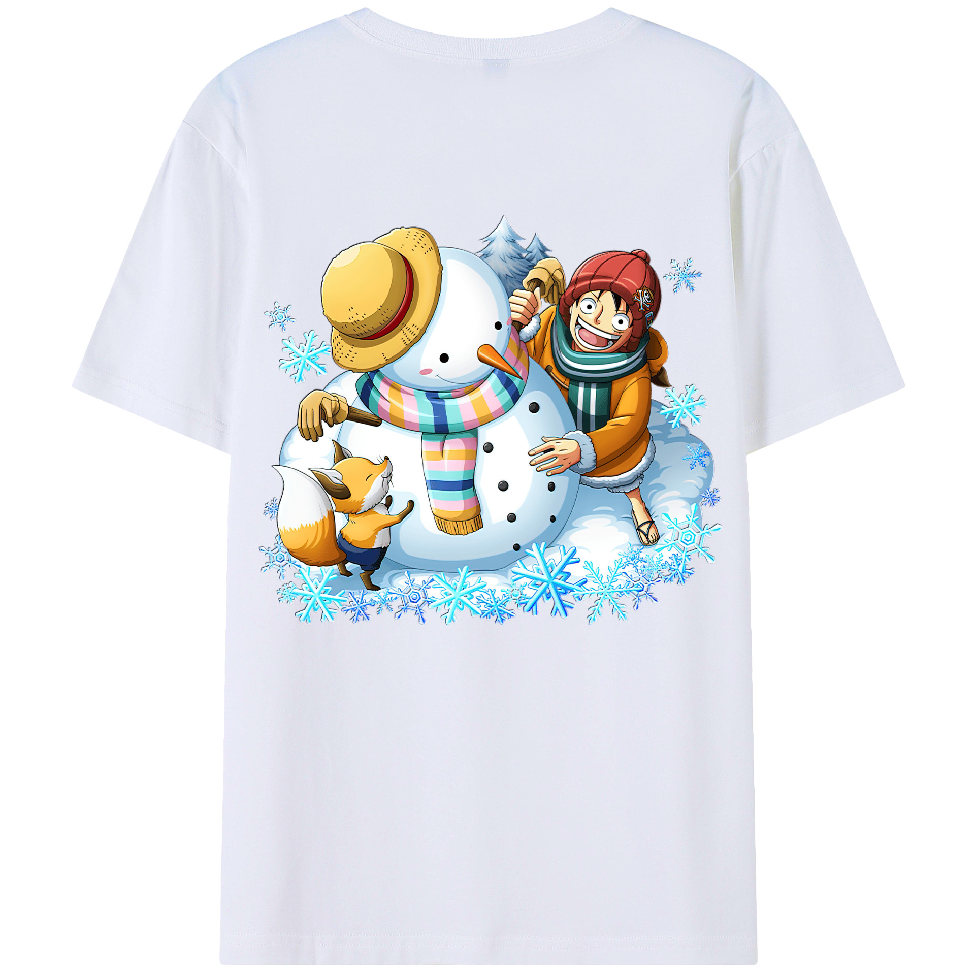 ワンピース モンキー・D・ルフィ ONE PIECE Monkey D. Luffy 綿100％半袖Tシャツ（背面プリント）