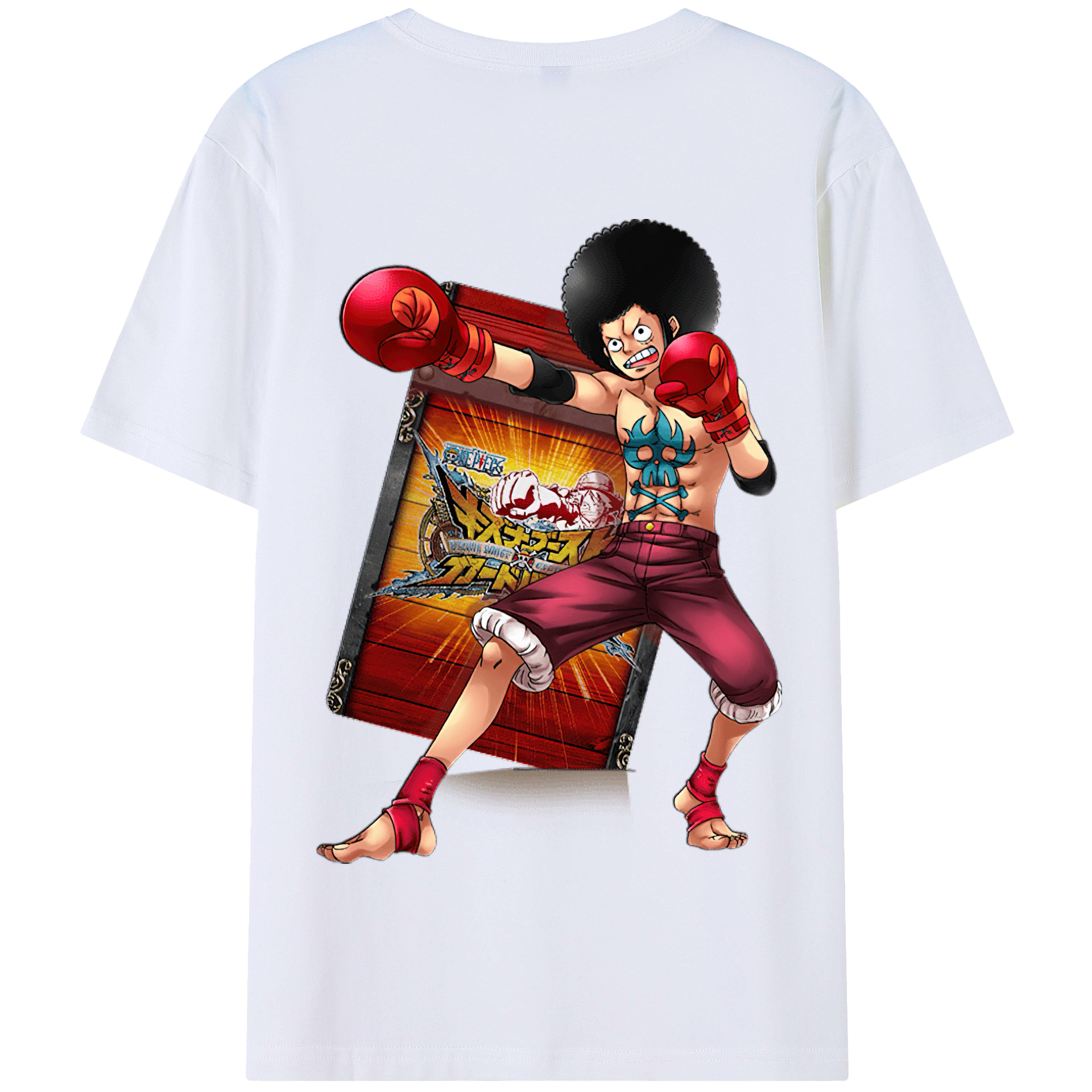 ワンピース モンキー・D・ルフィ ONE PIECE Monkey D. Luffy 綿100％半袖Tシャツ（背面プリント）