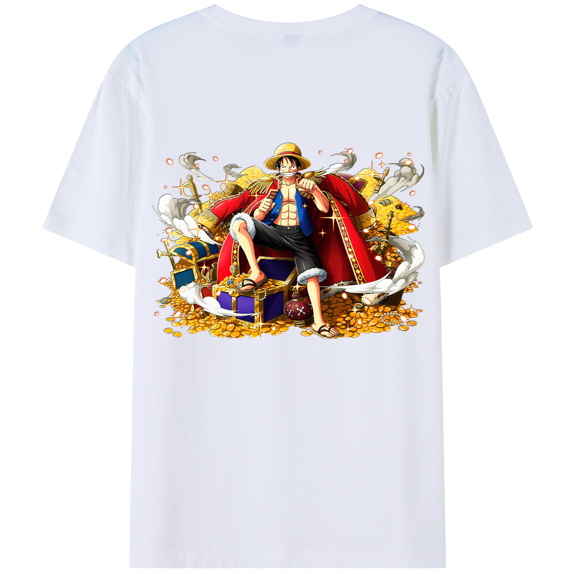 ワンピース モンキー・D・ルフィ ONE PIECE Monkey D. Luffy 綿100％半袖Tシャツ（背面プリント）