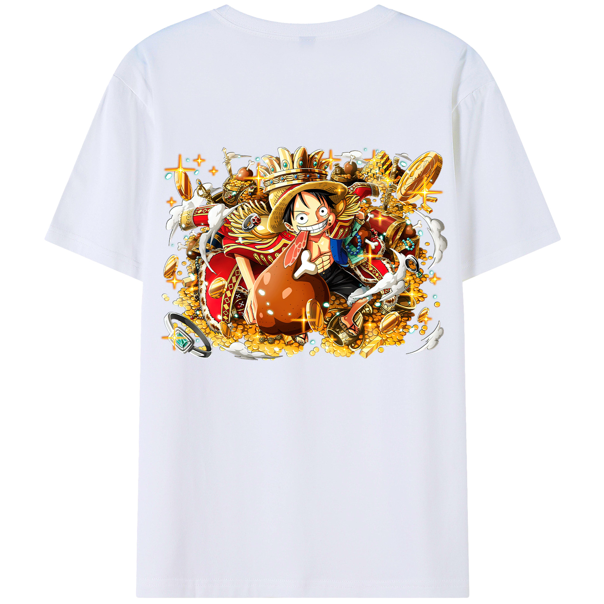 ワンピース モンキー・D・ルフィ ONE PIECE Monkey D. Luffy 綿100％半袖Tシャツ（背面プリント）