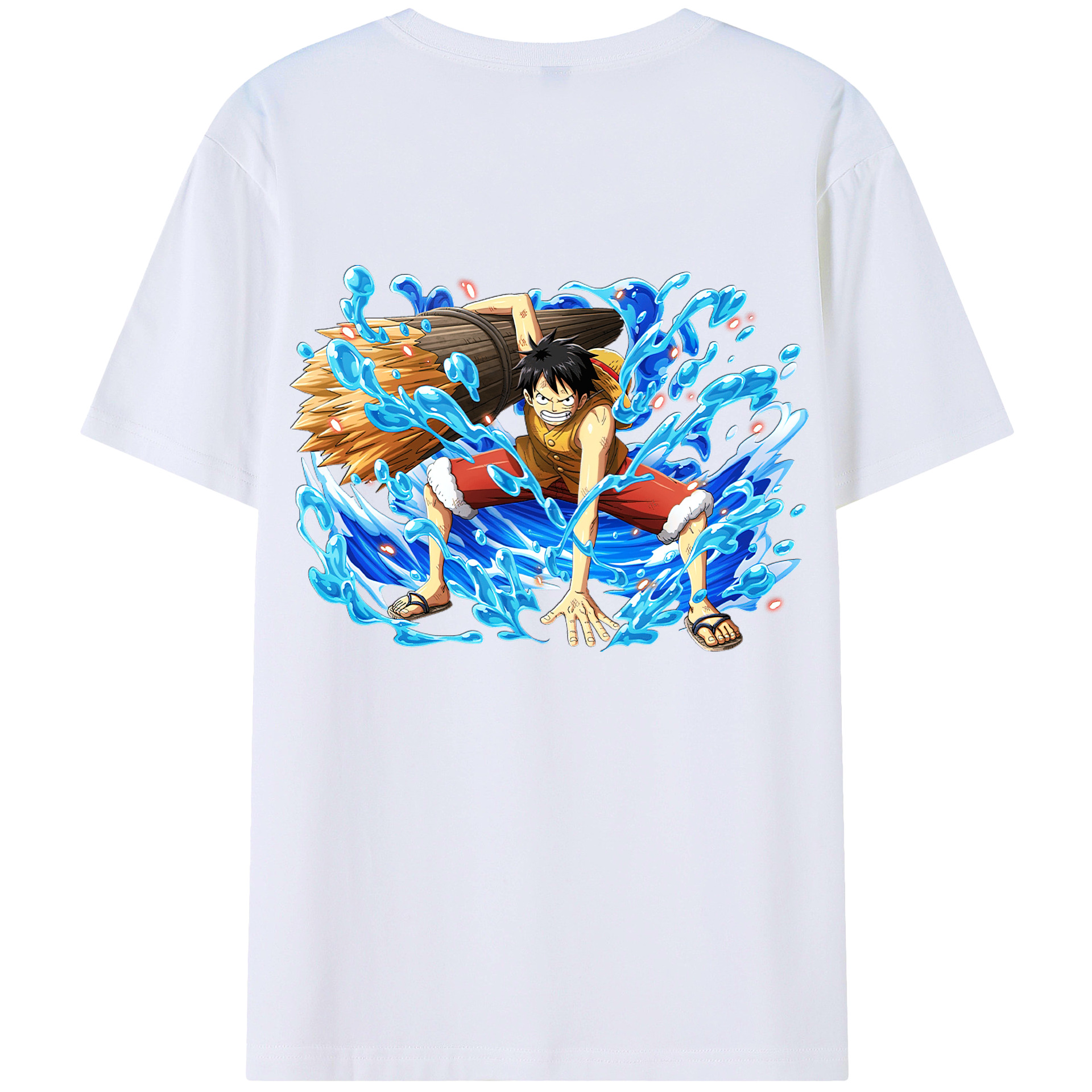 ワンピース モンキー・D・ルフィ ONE PIECE Monkey D. Luffy 綿100％半袖Tシャツ（背面プリント）