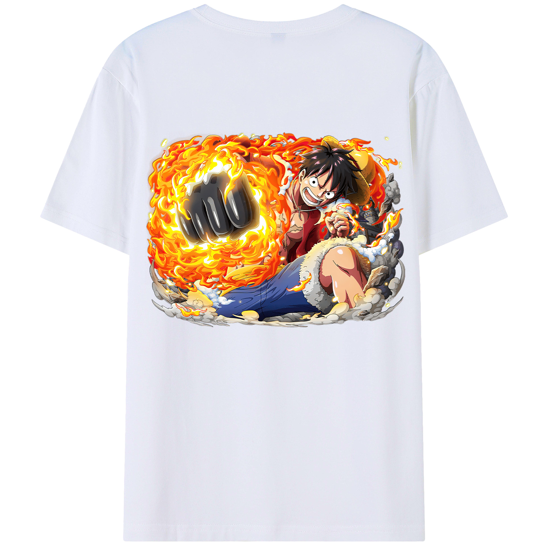 ワンピース モンキー・D・ルフィ ONE PIECE Monkey D. Luffy 綿100％半袖Tシャツ（背面プリント）