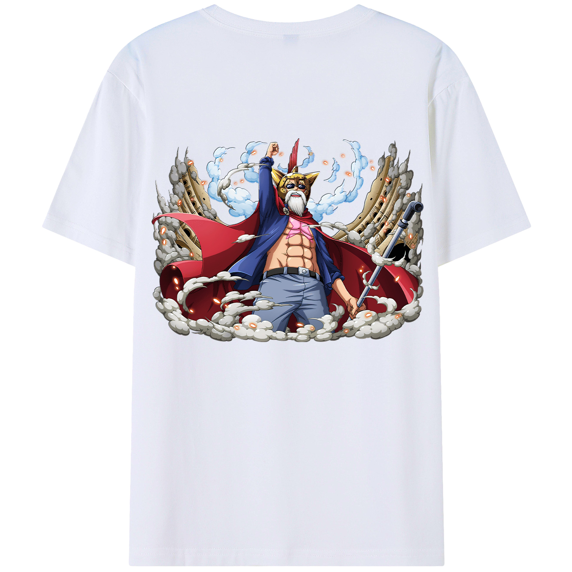 ワンピース モンキー・D・ルフィ ONE PIECE Monkey D. Luffy 綿100％半袖Tシャツ（背面プリント）