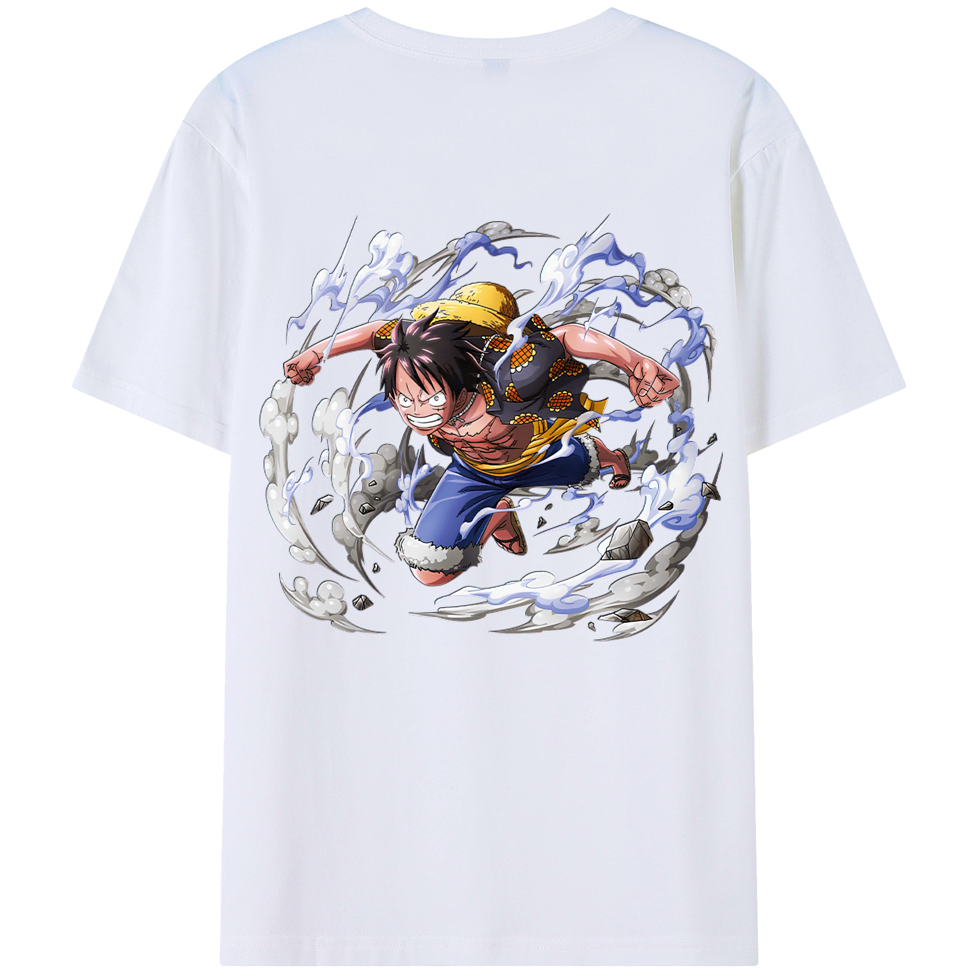 ワンピース モンキー・D・ルフィ ONE PIECE Monkey D. Luffy 綿100％半袖Tシャツ（背面プリント）