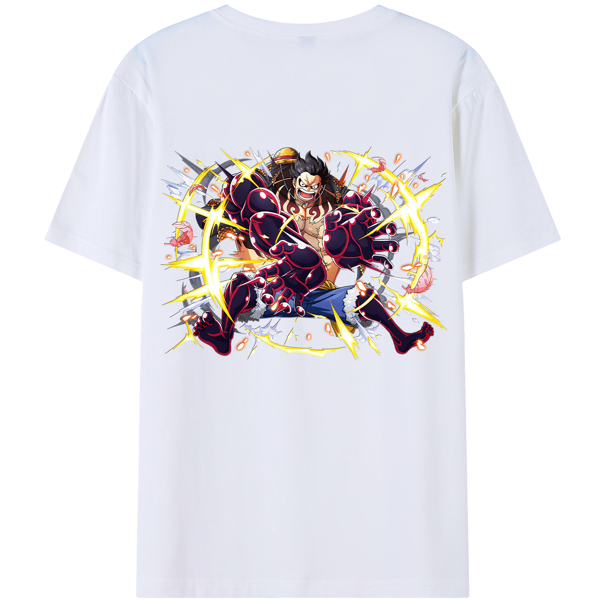 ワンピース モンキー・D・ルフィ ONE PIECE Monkey D. Luffy 綿100％半袖Tシャツ（背面プリント）