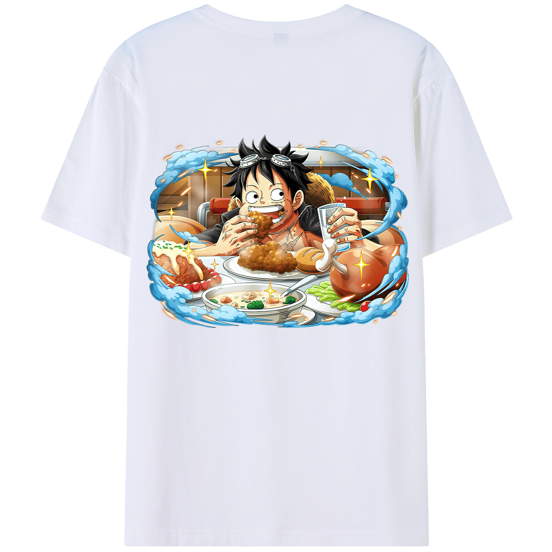 ワンピース モンキー・D・ルフィ ONE PIECE Monkey D. Luffy 綿100％半袖Tシャツ（背面プリント）