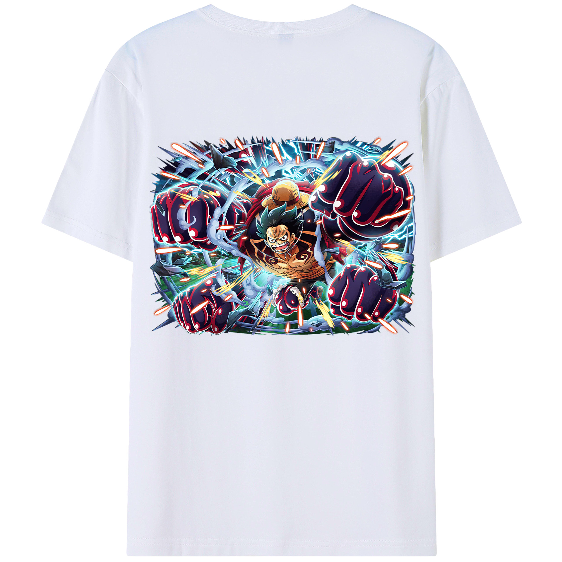 ワンピース モンキー・D・ルフィ ONE PIECE Monkey D. Luffy 綿100％半袖Tシャツ（背面プリント）