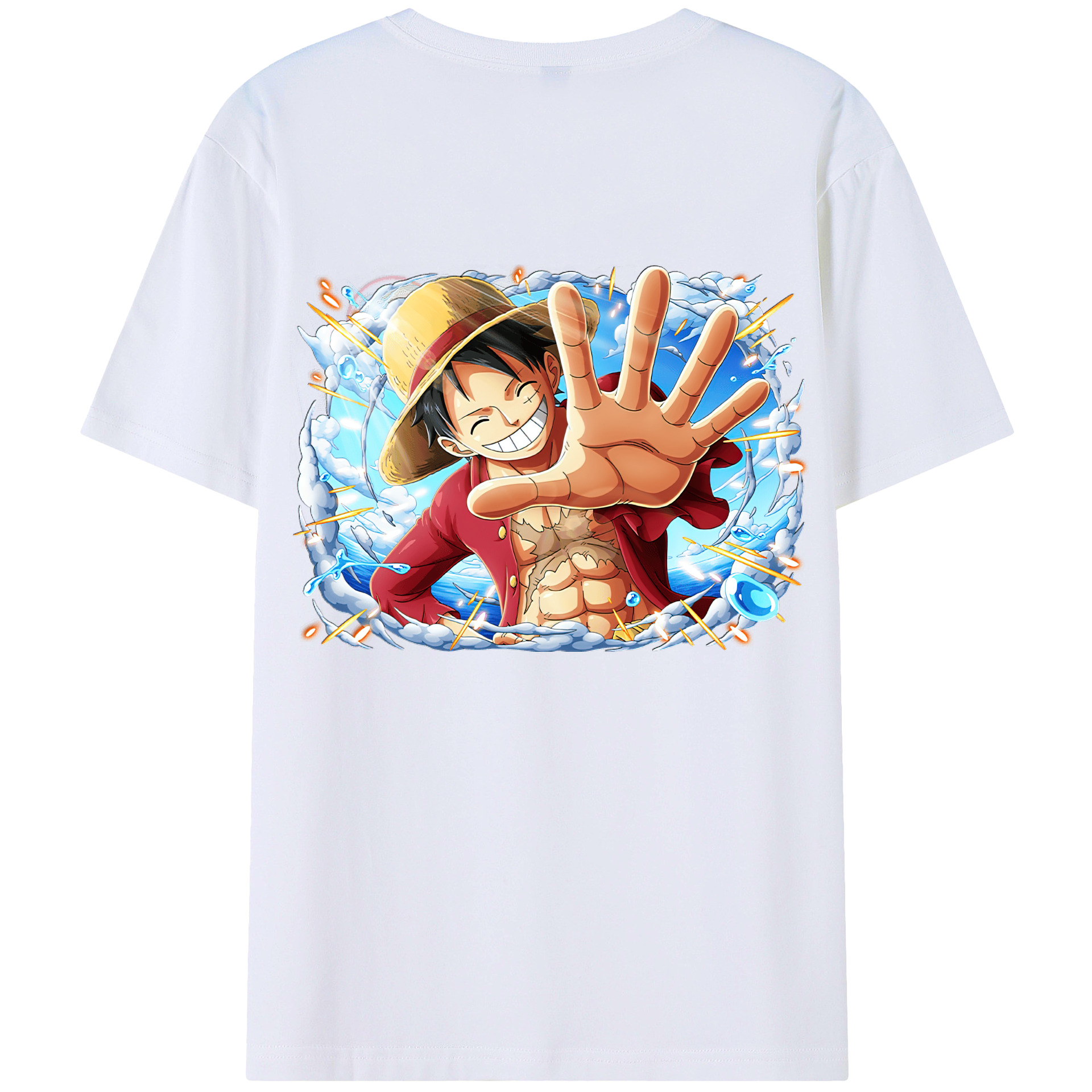 ワンピース モンキー・D・ルフィ ONE PIECE Monkey D. Luffy 綿100％半袖Tシャツ（背面プリント）