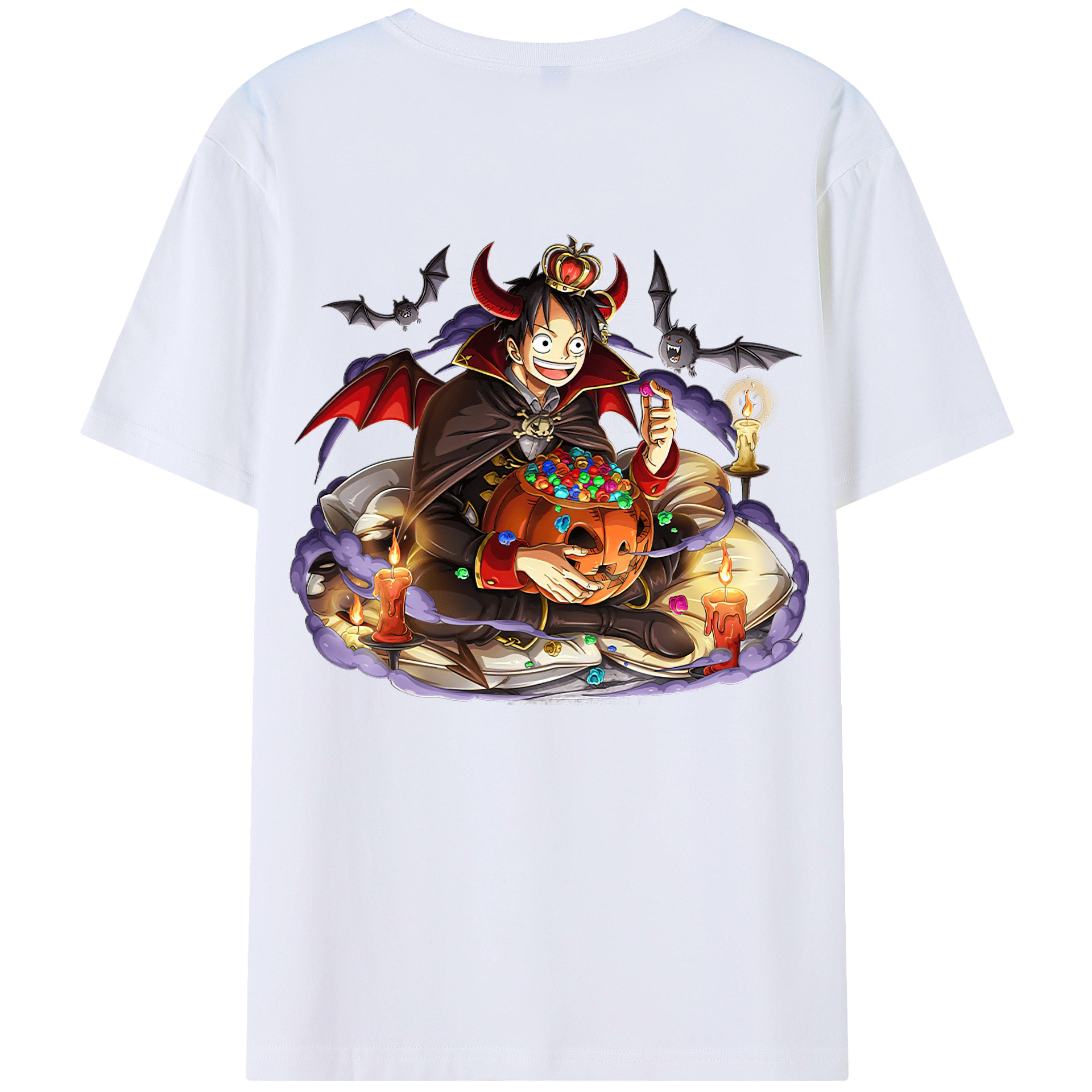 （画像用） ワンピース モンキー・D・ルフィ ONE PIECE Monkey D. Luffy 綿100％半袖Tシャツ（背面プリント）