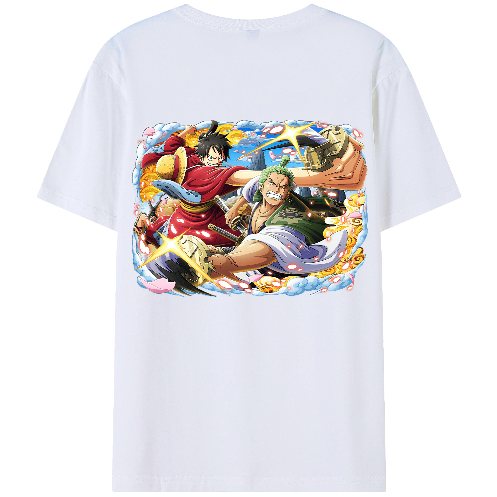 ワンピース モンキー・D・ルフィ ONE PIECE Monkey D. Luffy 綿100％半袖Tシャツ（背面プリント）