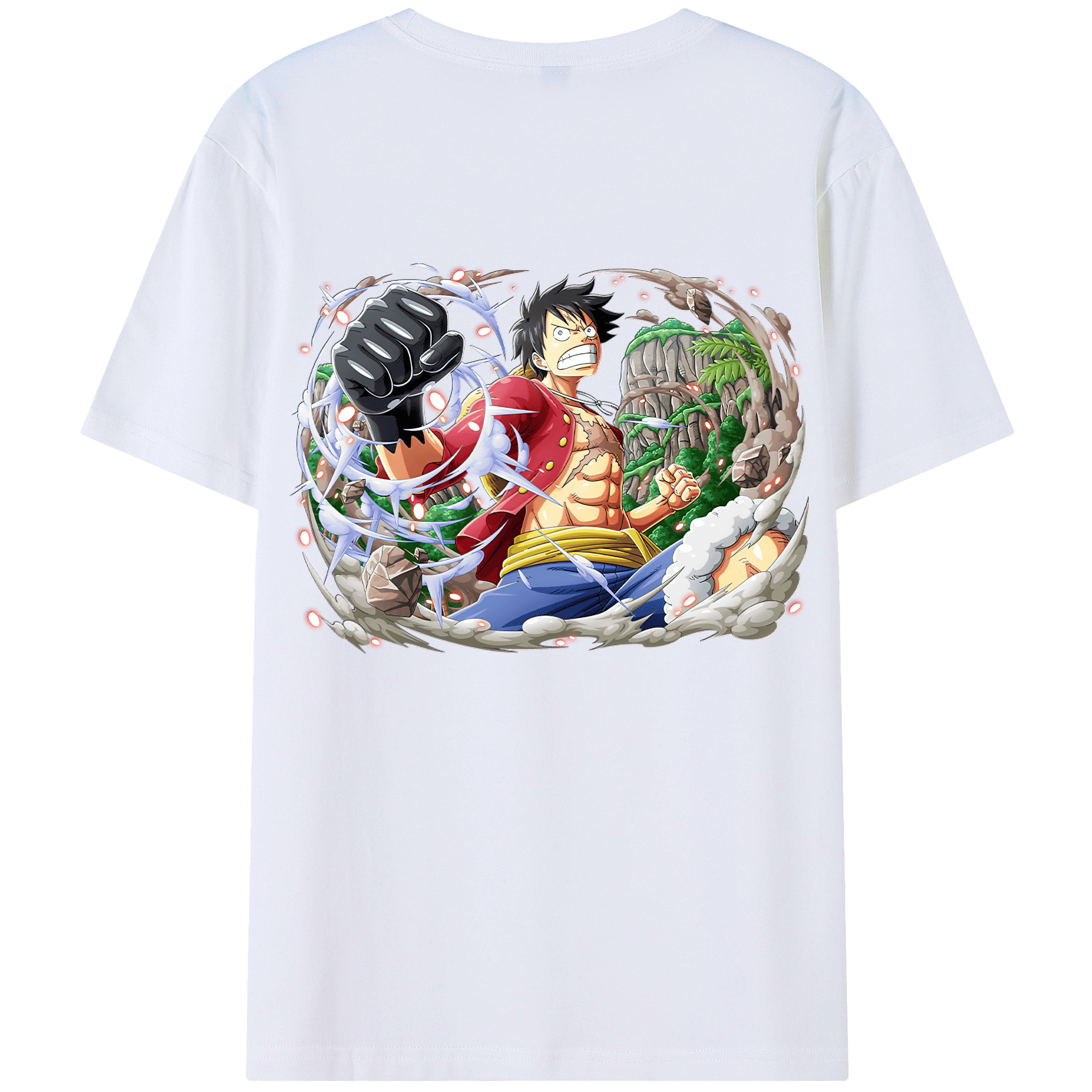 （画像用） ワンピース モンキー・D・ルフィ ONE PIECE Monkey D. Luffy 綿100％半袖Tシャツ（背面プリント）