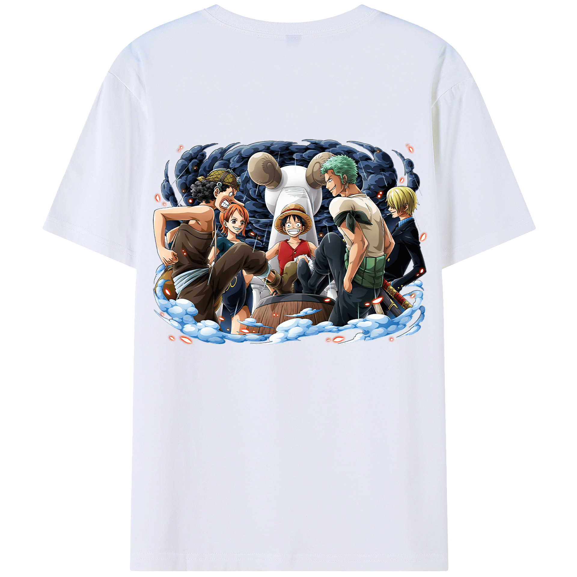 ワンピース モンキー・D・ルフィ ONE PIECE Monkey D. Luffy 綿100％半袖Tシャツ（背面プリント）