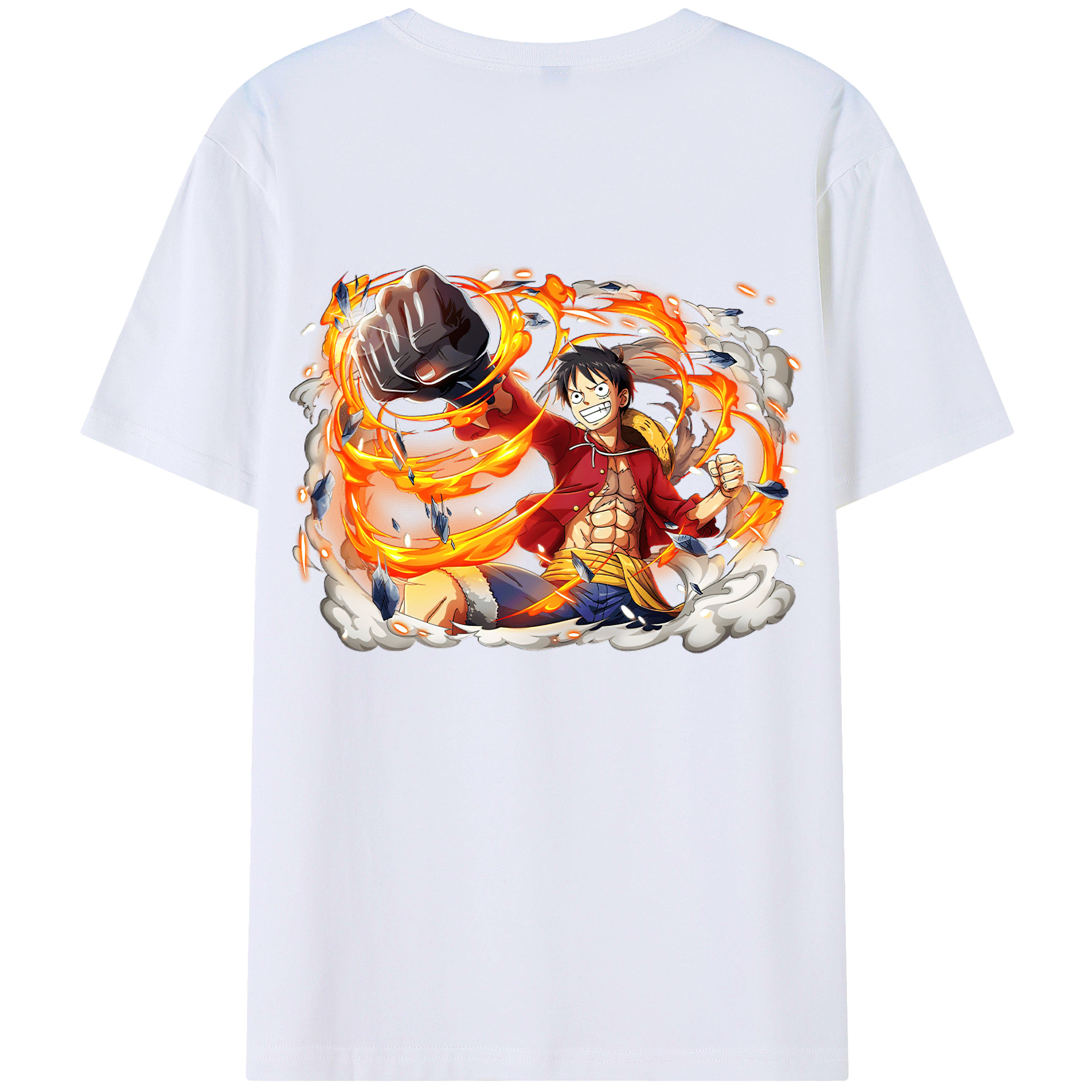 ワンピース モンキー・D・ルフィ ONE PIECE Monkey D. Luffy 綿100％半袖Tシャツ（背面プリント）
