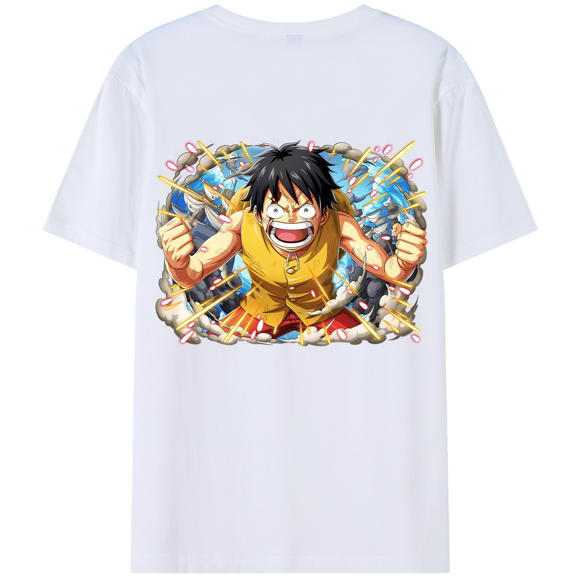 ワンピース モンキー・D・ルフィ ONE PIECE Monkey D. Luffy 綿100％半袖Tシャツ（背面プリント）