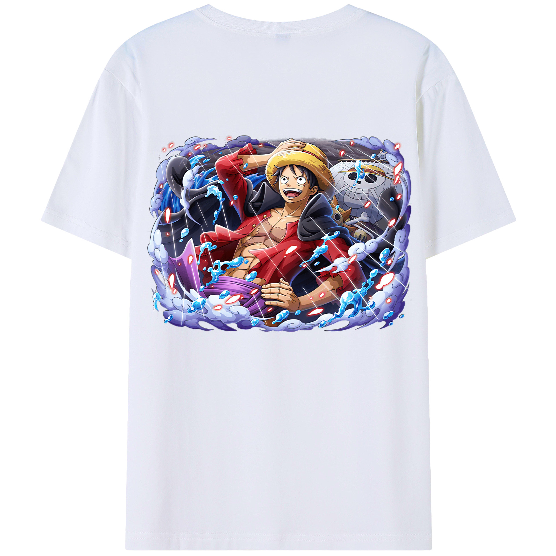 ワンピース モンキー・D・ルフィ ONE PIECE Monkey D. Luffy 綿100％半袖Tシャツ（背面プリント）